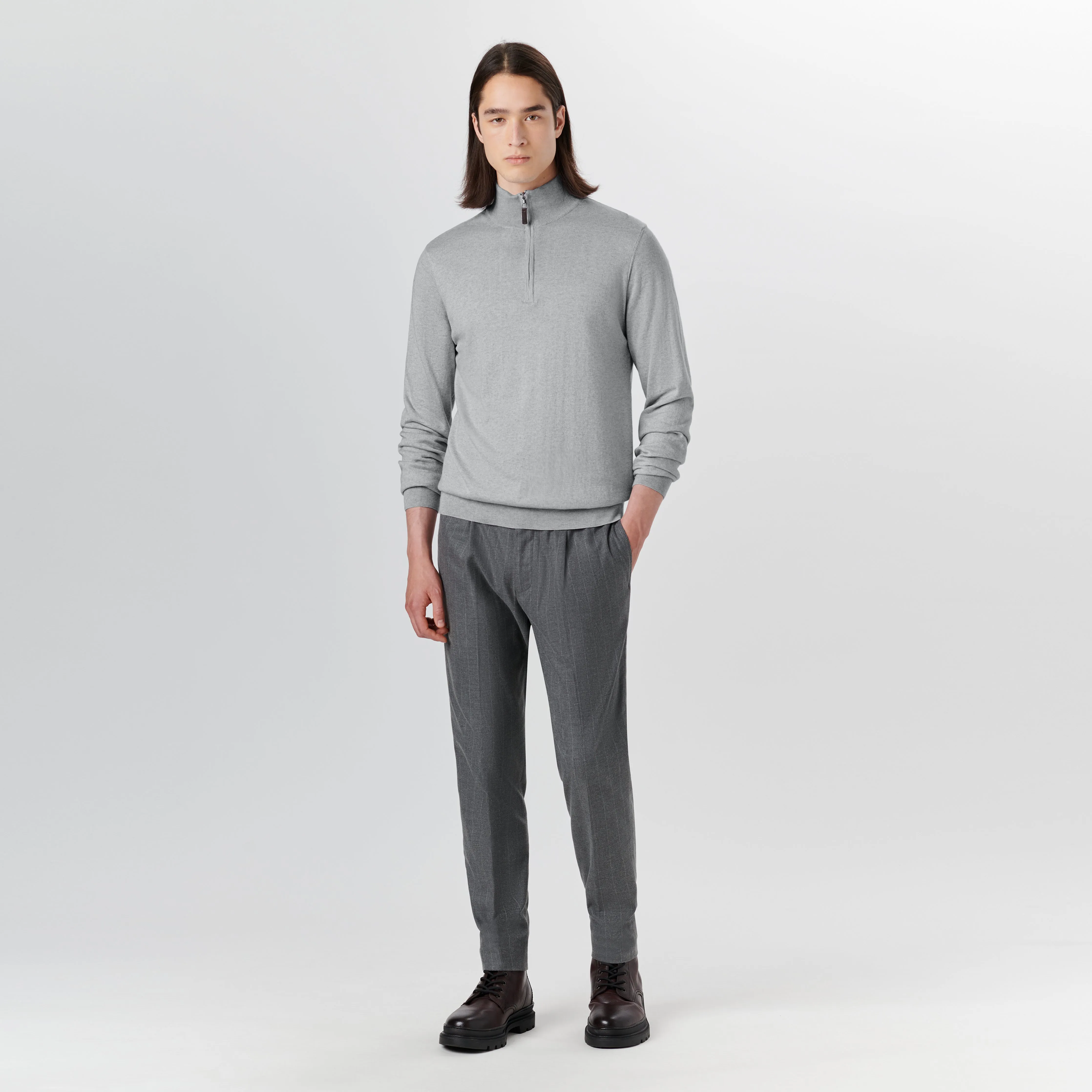 Melange Quarter Zip Pullover Sweater sold by Bugatchi product image thumbnail 5