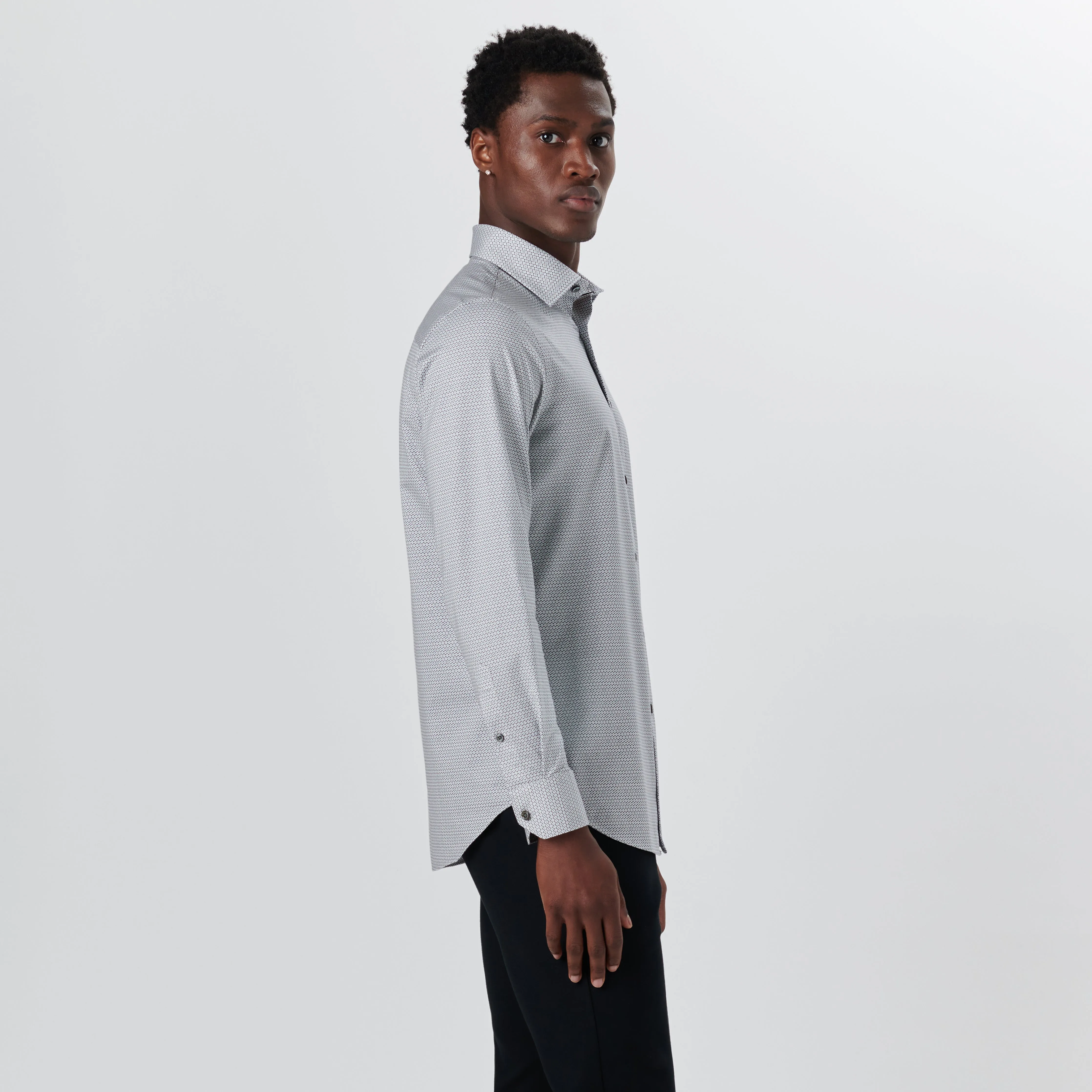 JAMES Geometric Print OoohCotton Shirt sold by Bugatchi product image thumbnail 3