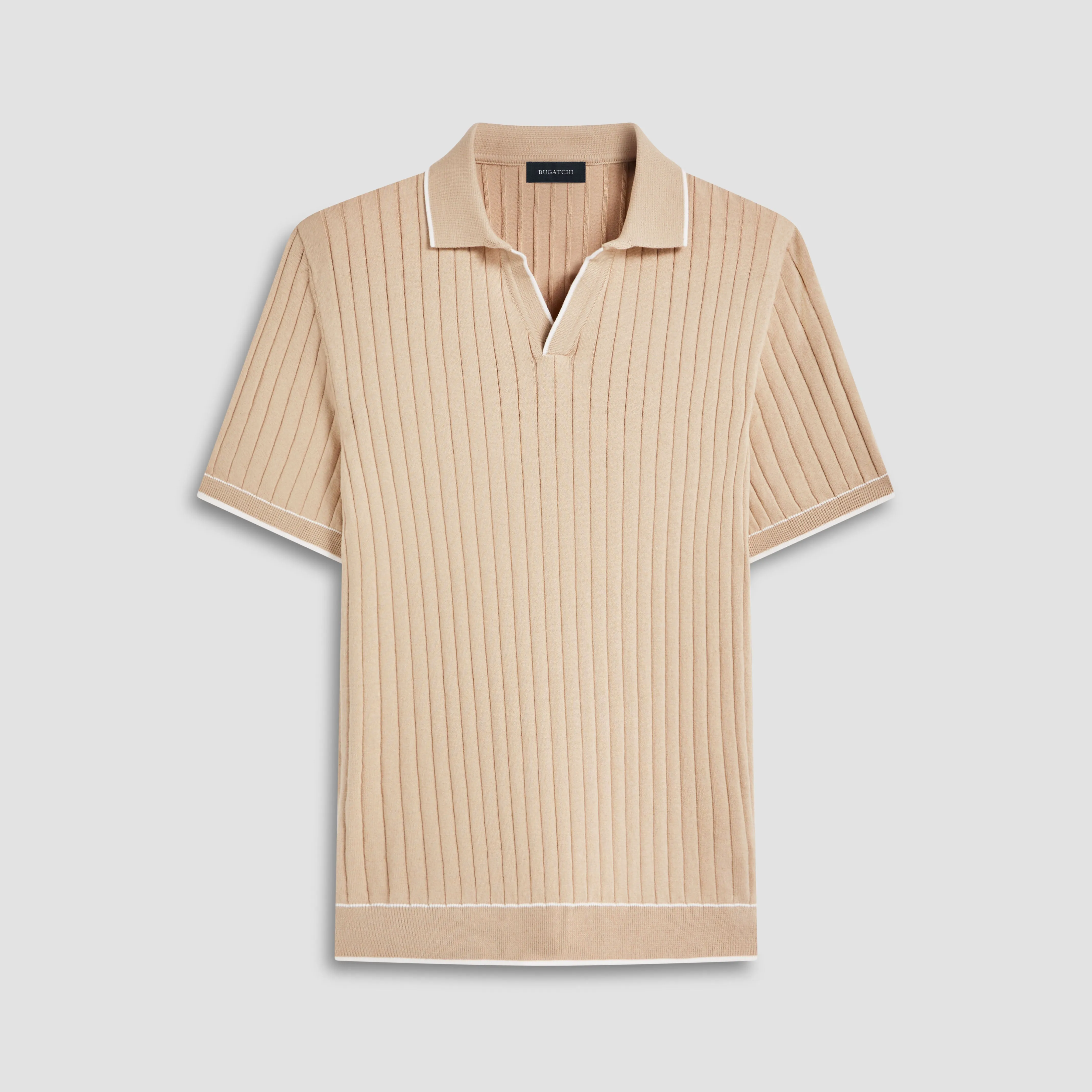 Rib Stitch Short Sleeve Johnny Sweater sold by Bugatchi