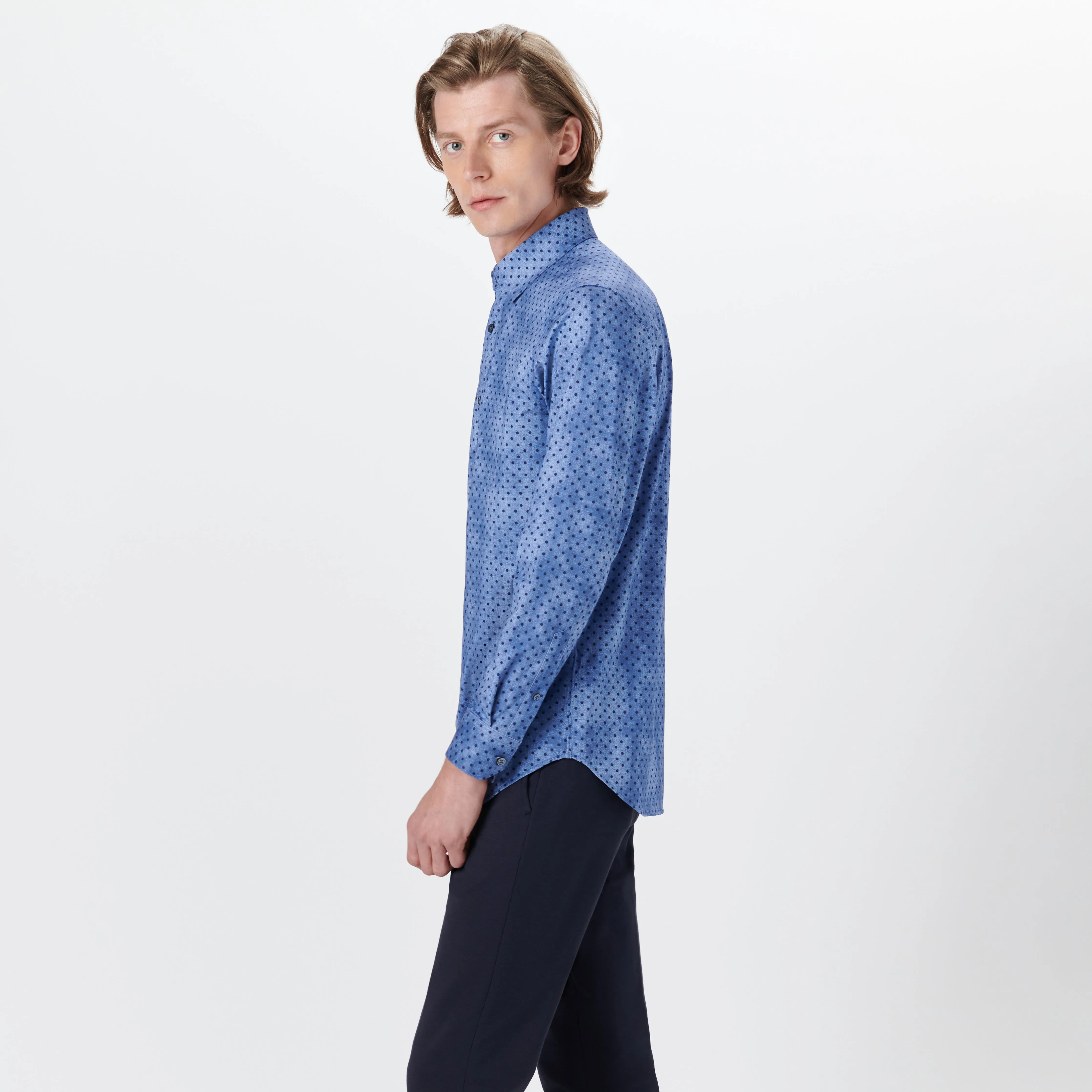 JAMES Polka Dot Print OoohCotton Shirt sold by Bugatchi product image thumbnail 3