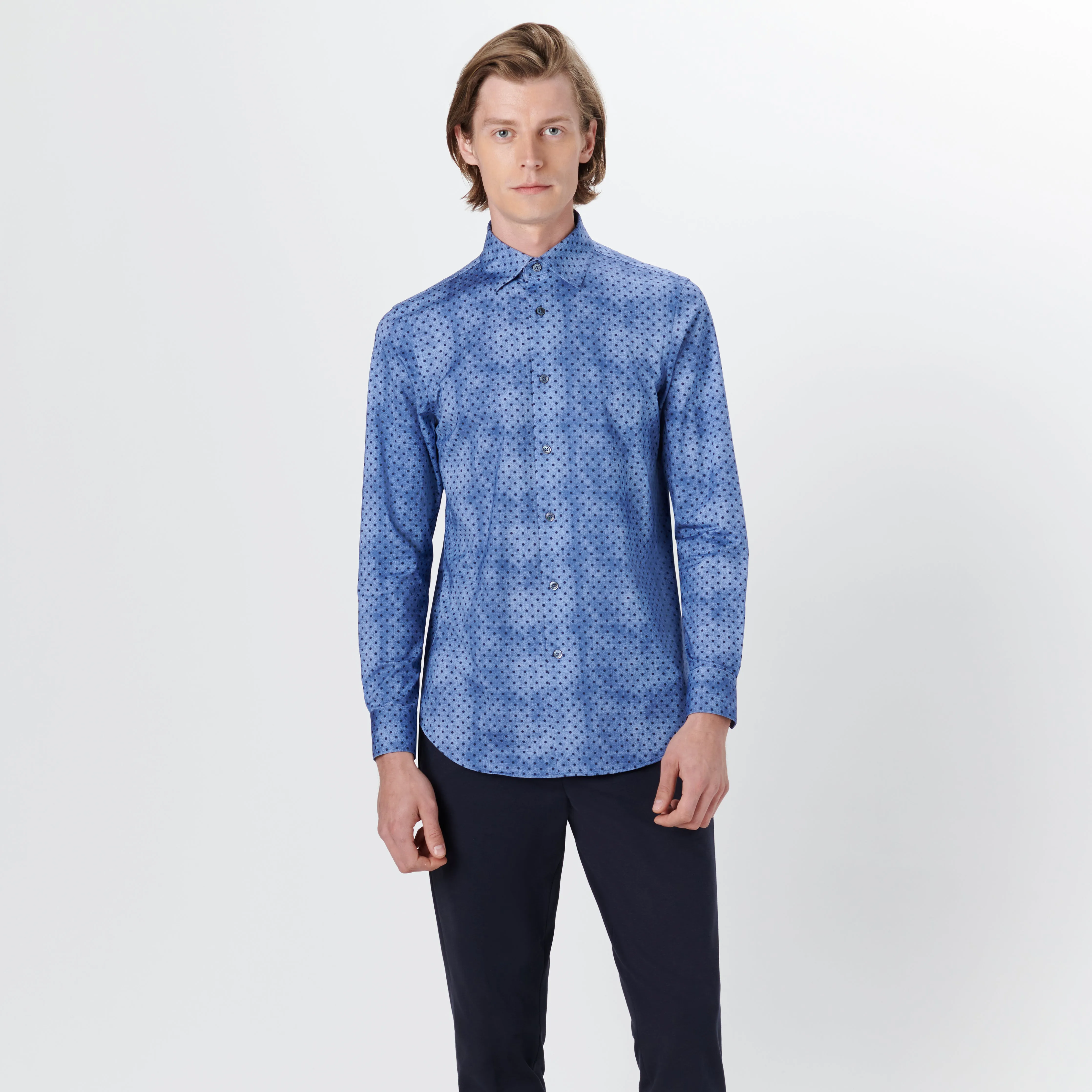 JAMES Polka Dot Print OoohCotton Shirt sold by Bugatchi product image thumbnail 2