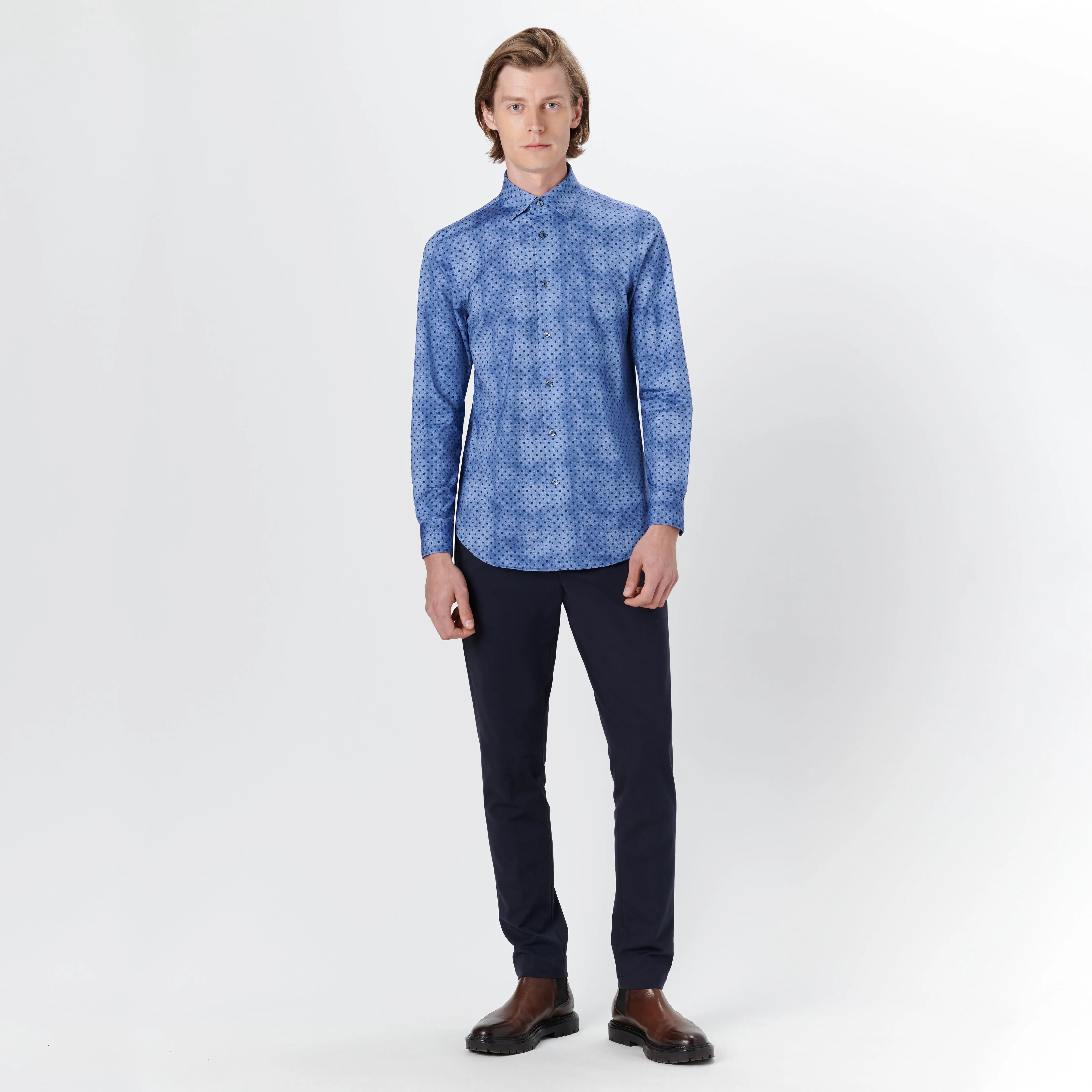 JAMES Polka Dot Print OoohCotton Shirt sold by Bugatchi product image thumbnail 5