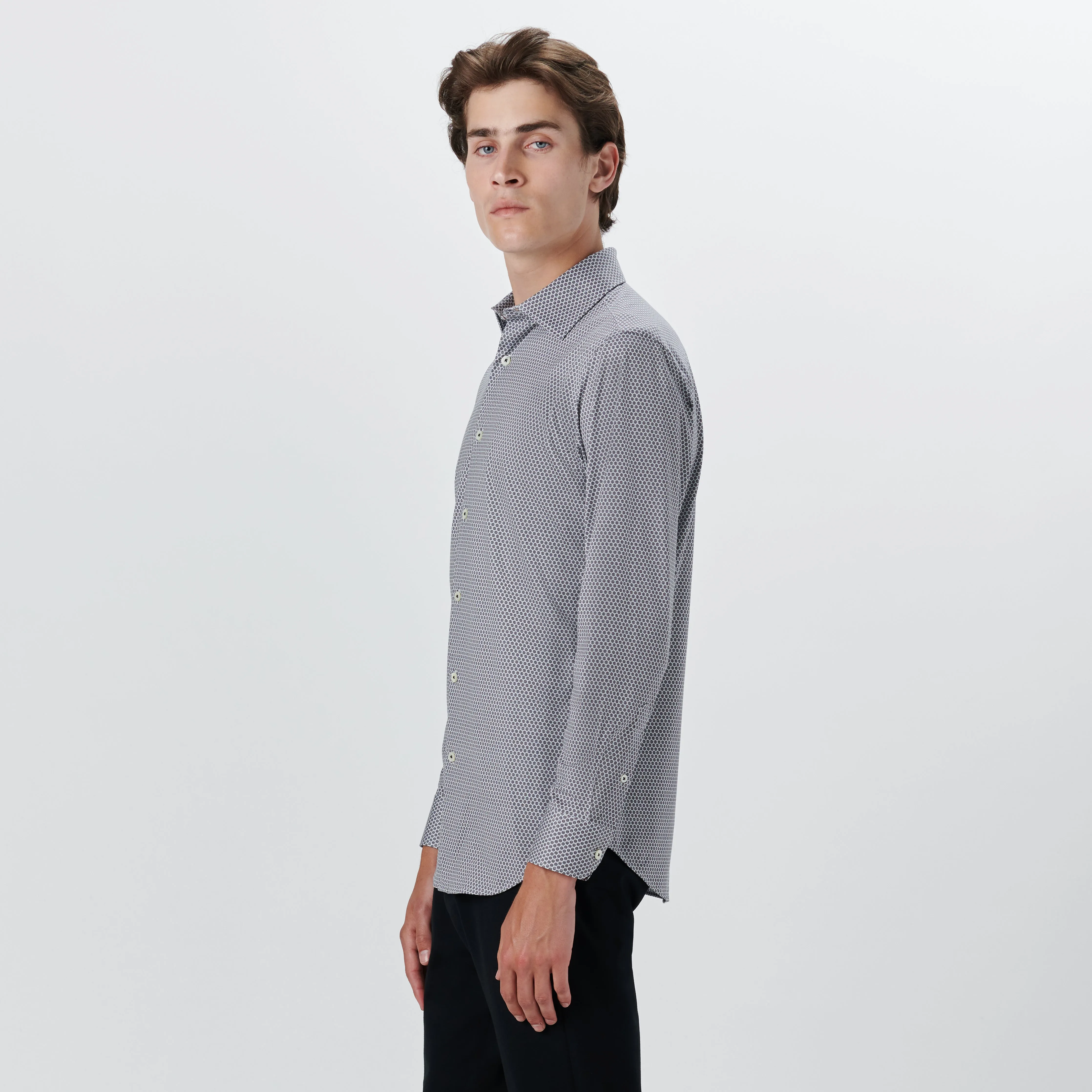 JAMES Geometric Print OoohCotton Shirt sold by Bugatchi product image thumbnail 3