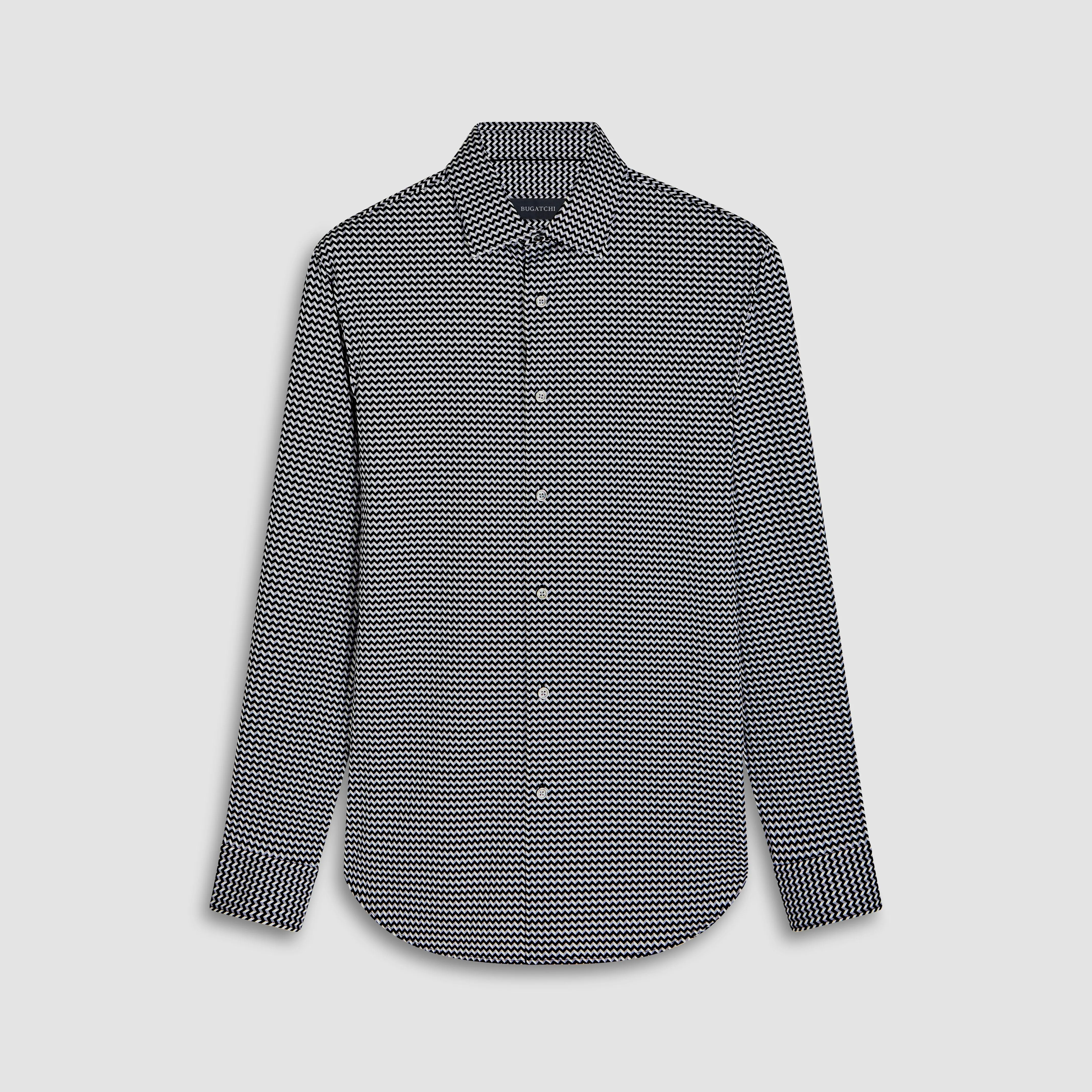 James Chevron Print OoohCotton Shirt sold by Bugatchi