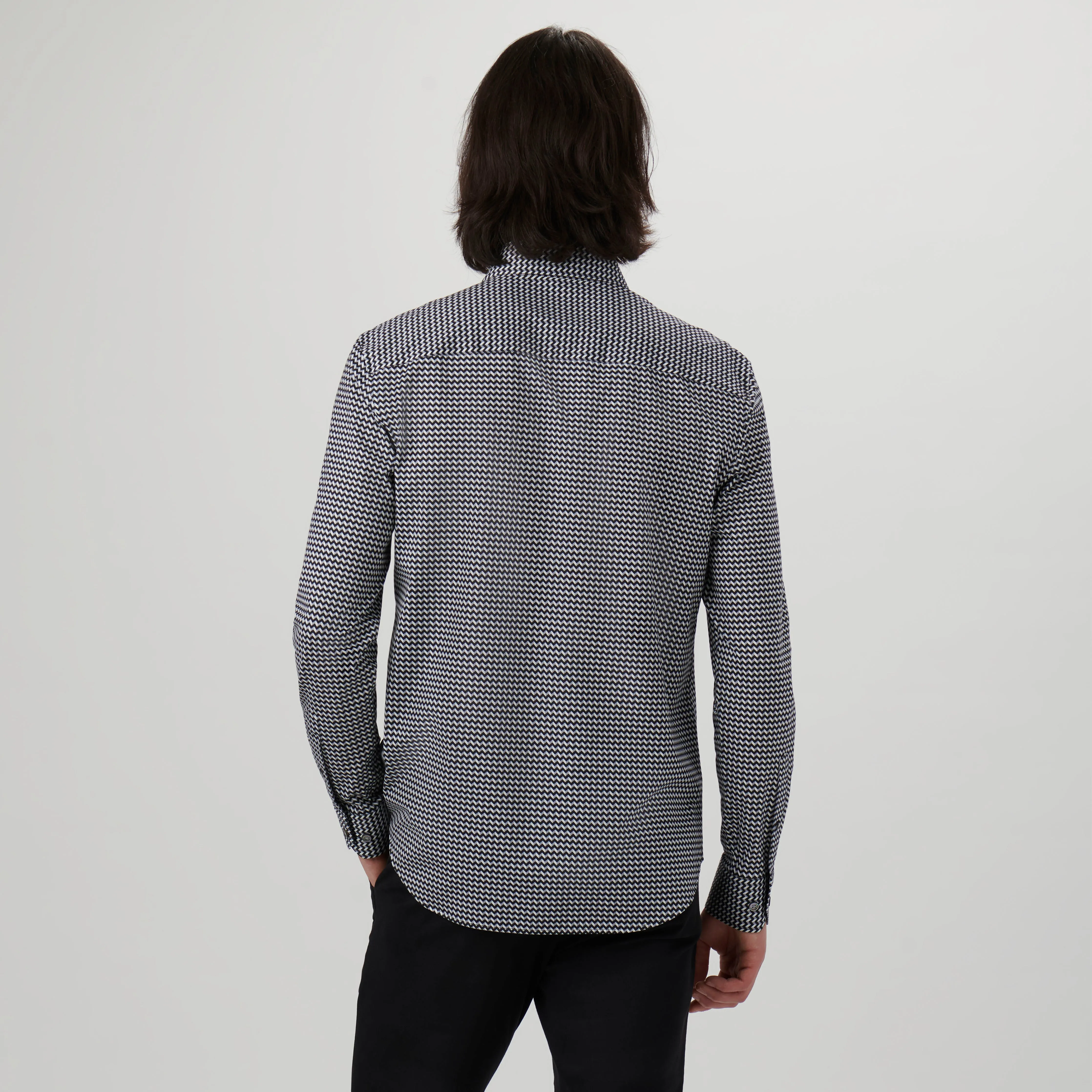James Chevron Print OoohCotton Shirt sold by Bugatchi product image thumbnail 4