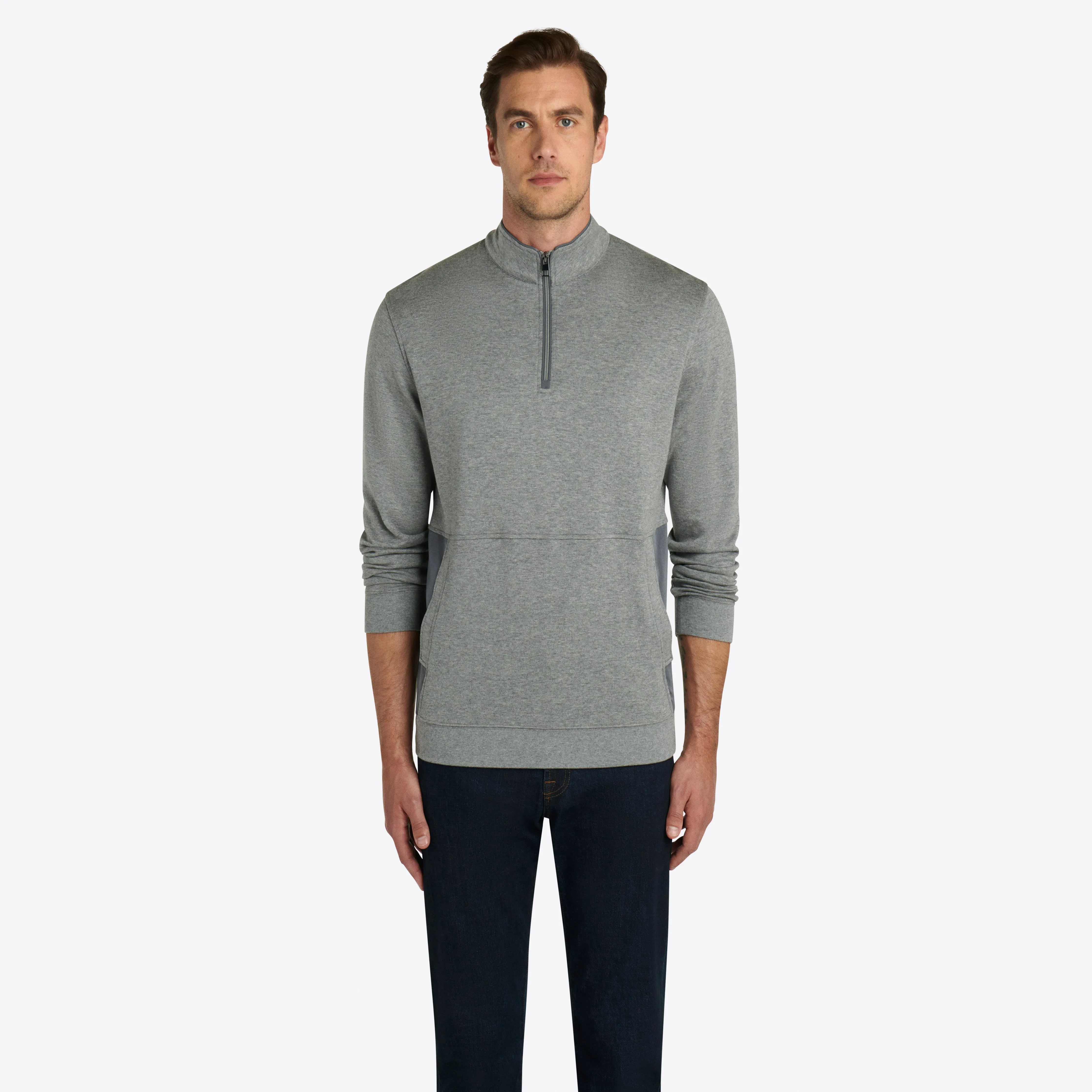 Heather Quarter Zip Mock Neck Pullover sold by Bugatchi product image thumbnail 2