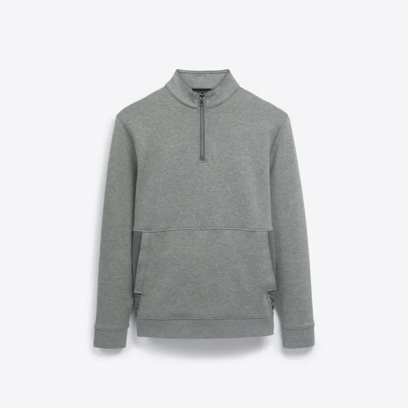 Heather Quarter Zip Mock Neck Pullover sold by Bugatchi