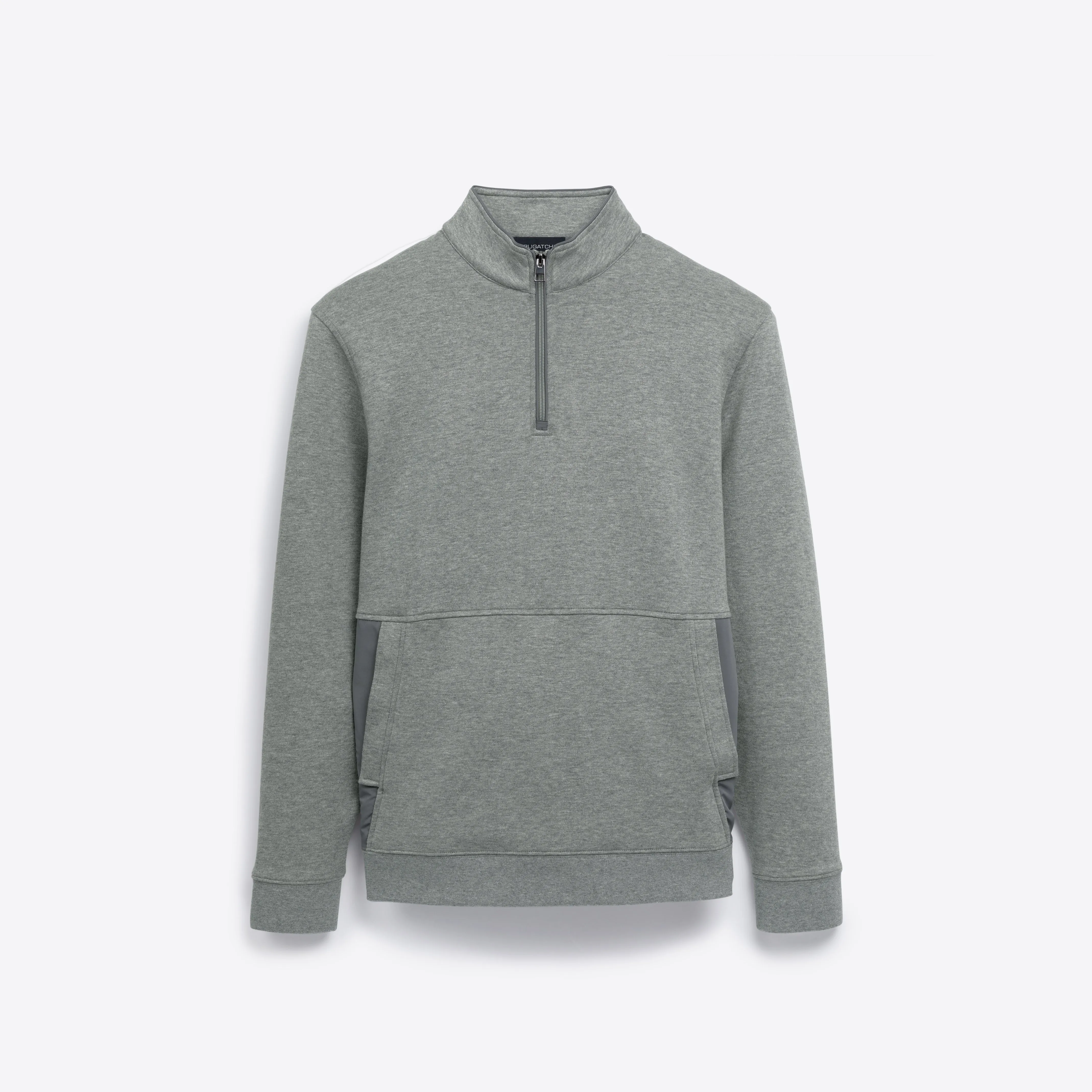 Heather Quarter Zip Mock Neck Pullover sold by Bugatchi