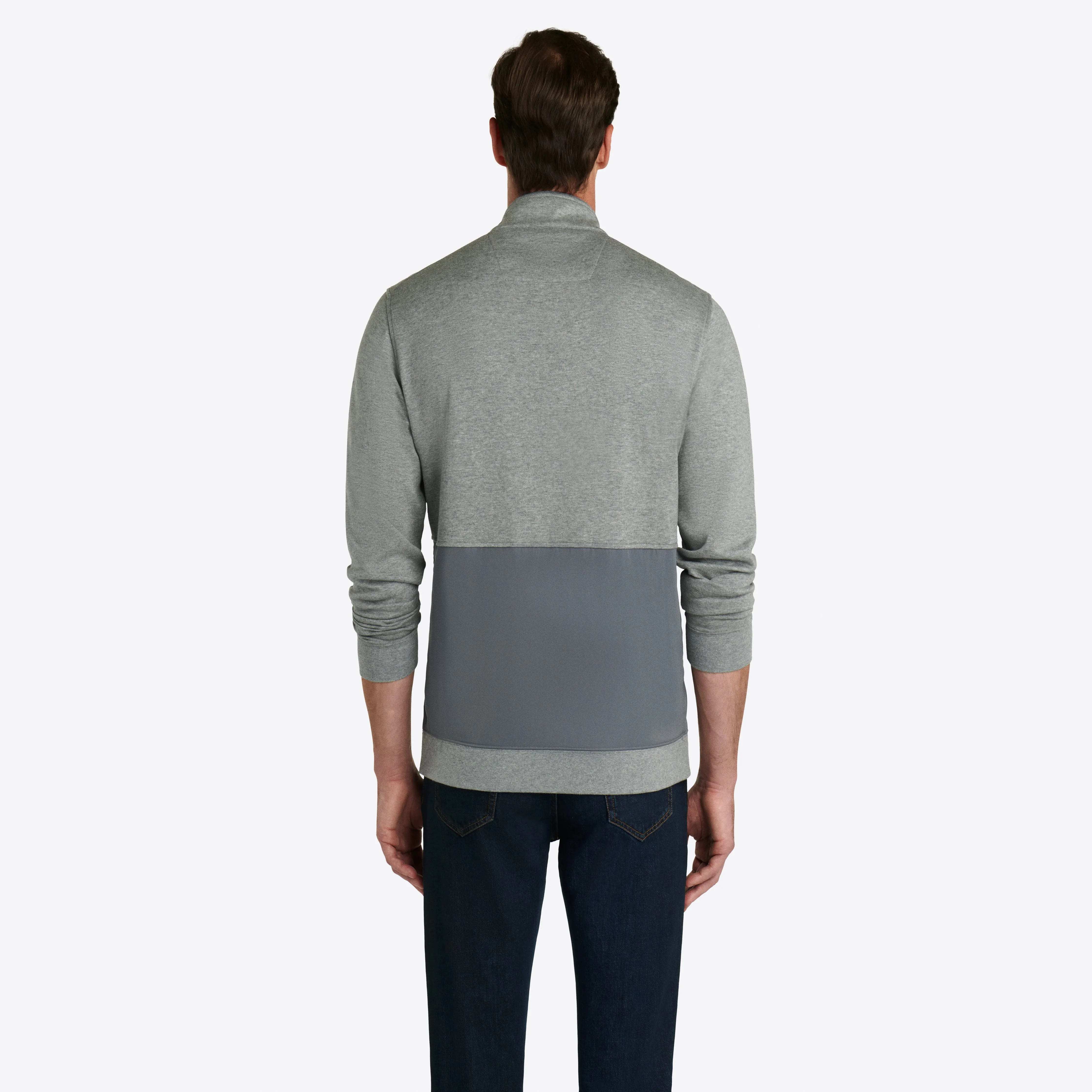Heather Quarter Zip Mock Neck Pullover sold by Bugatchi product image thumbnail 5