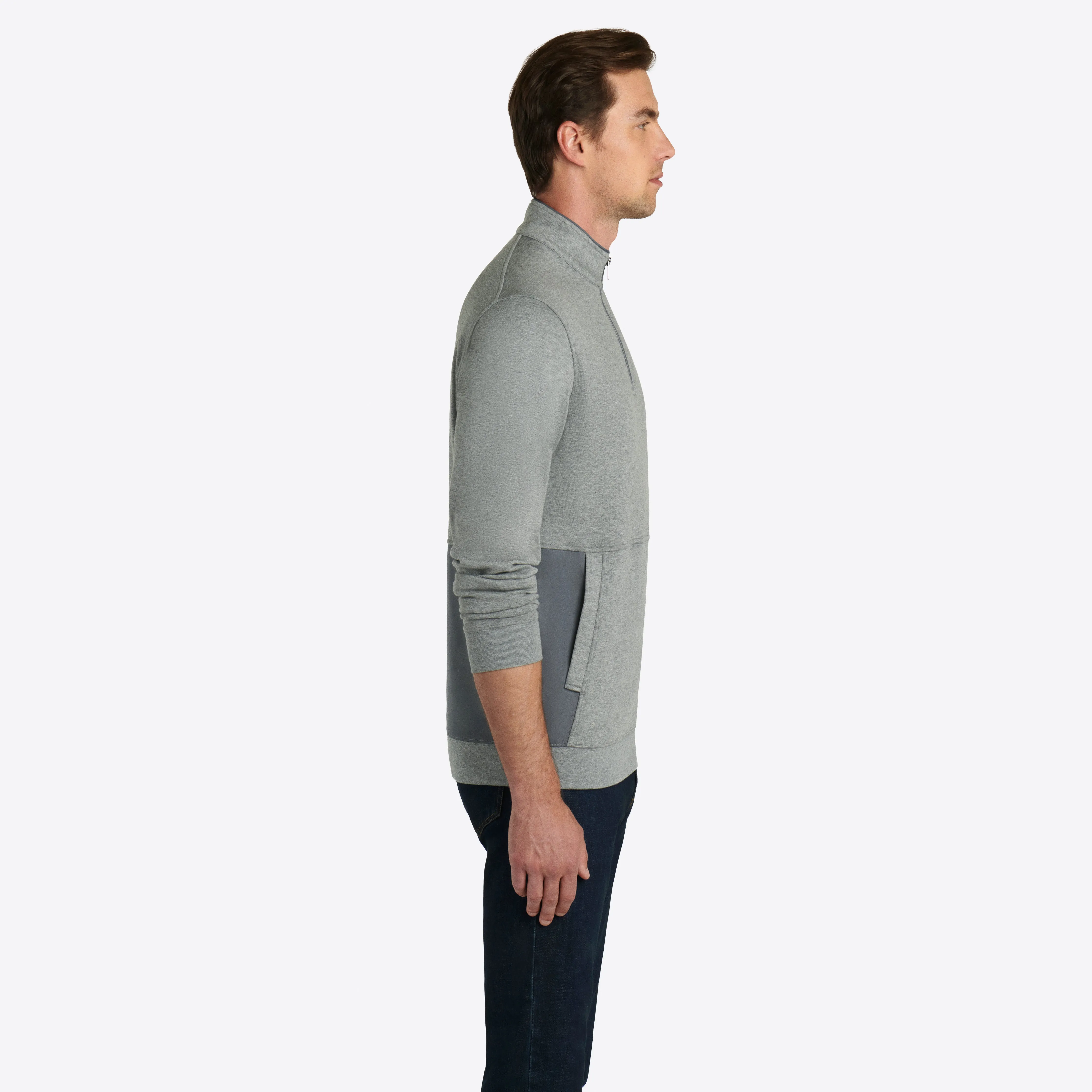 Heather Quarter Zip Mock Neck Pullover sold by Bugatchi product image thumbnail 4