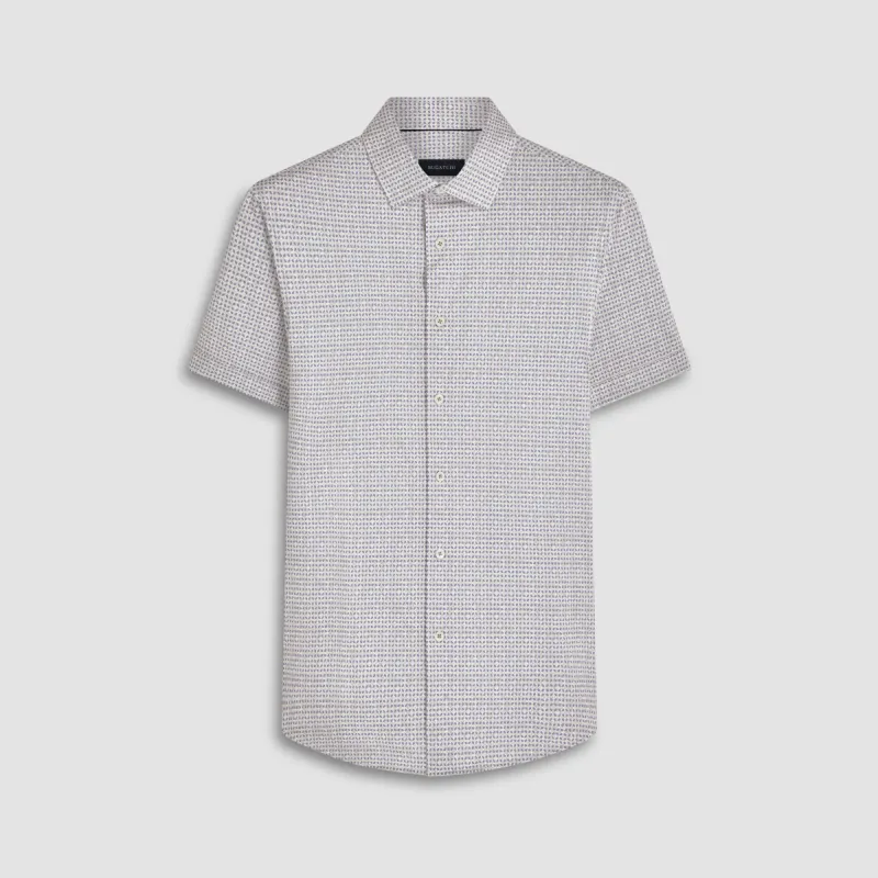 Miles Geometric OoohCotton Short Sleeve Shirt sold by Bugatchi