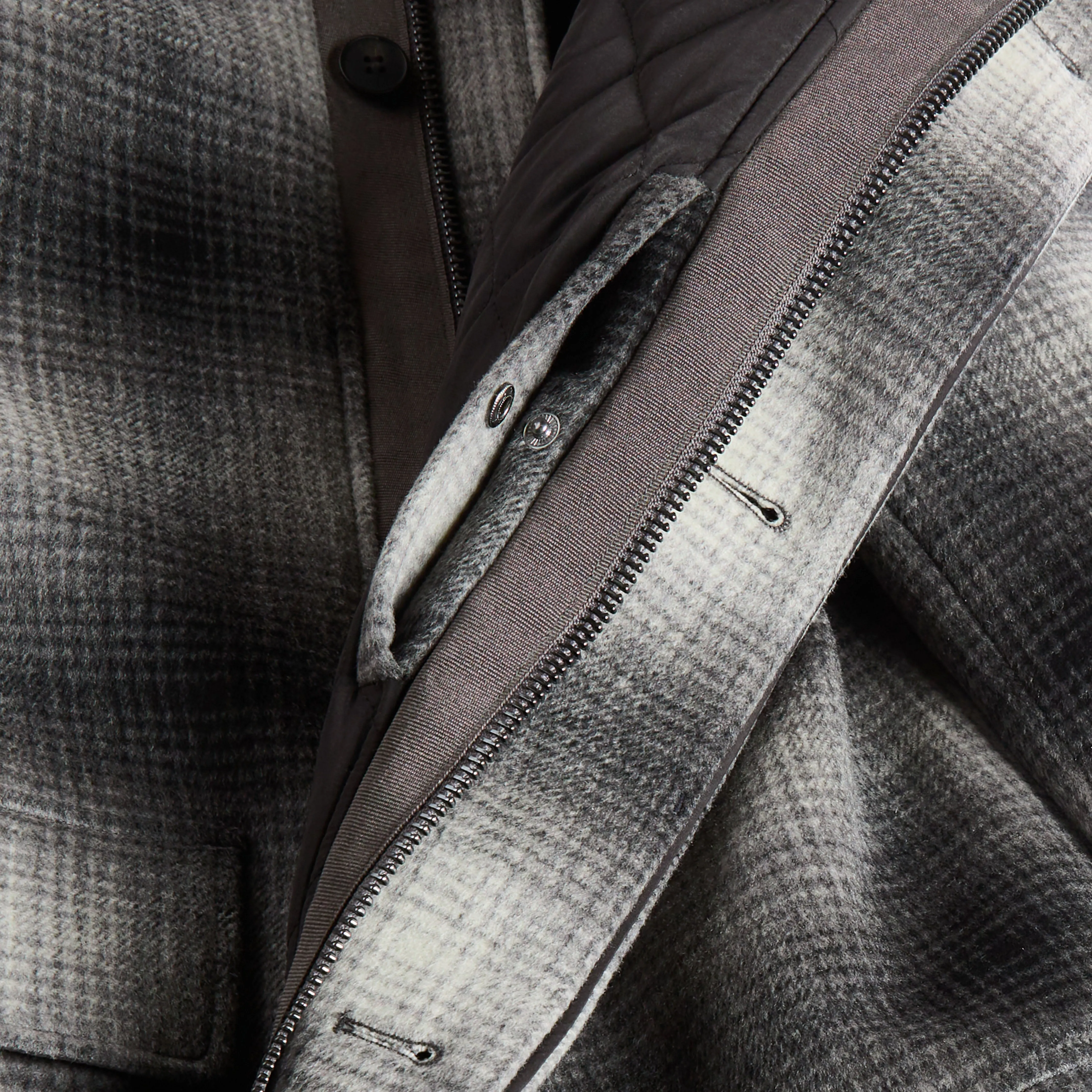 Plaid Car Coat With Hood sold by Bugatchi product image thumbnail 5