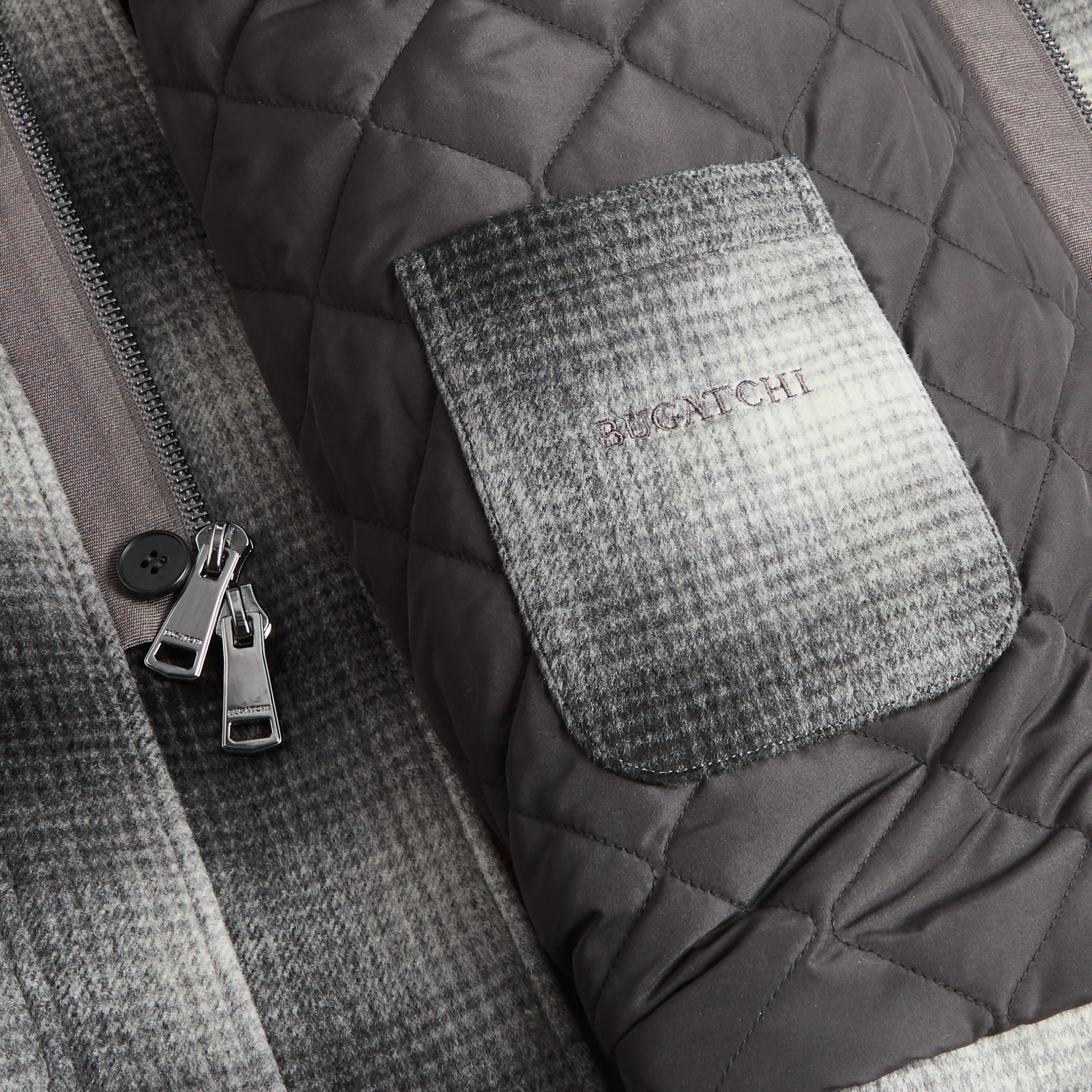 Plaid Car Coat With Hood sold by Bugatchi product image thumbnail 4