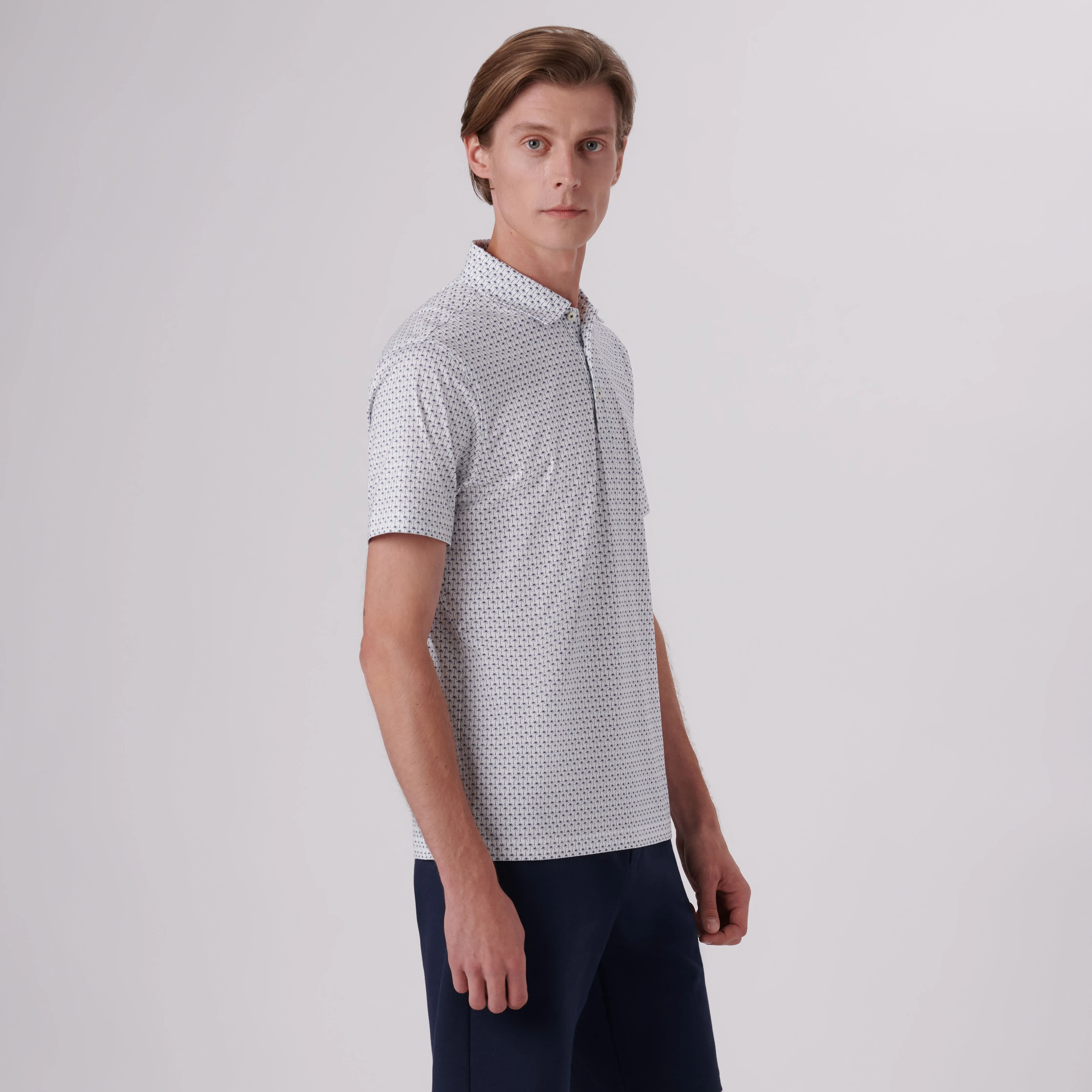 Victor Palm Trees Print OoohCotton Polo sold by Bugatchi product image thumbnail 3