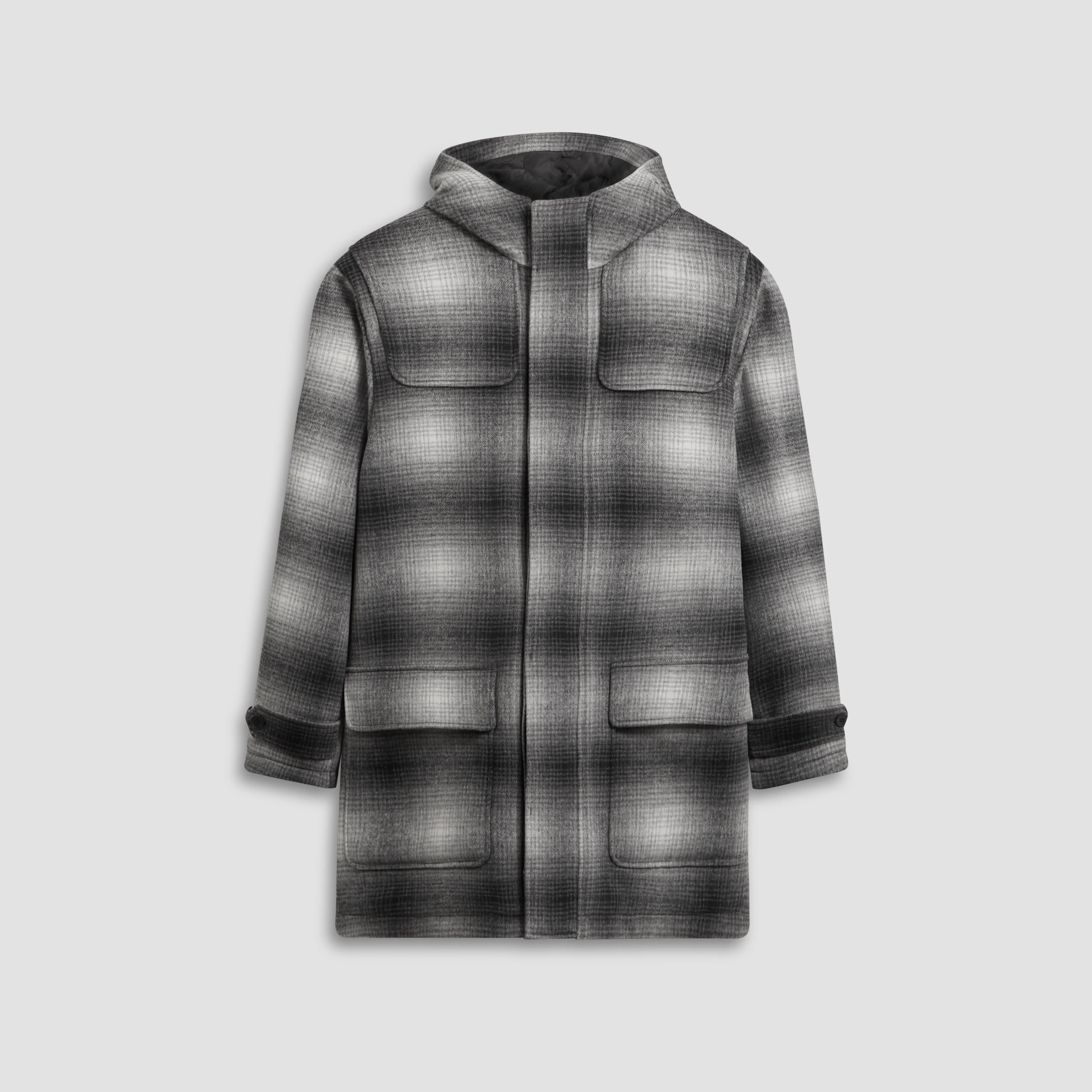 Plaid Car Coat With Hood sold by Bugatchi