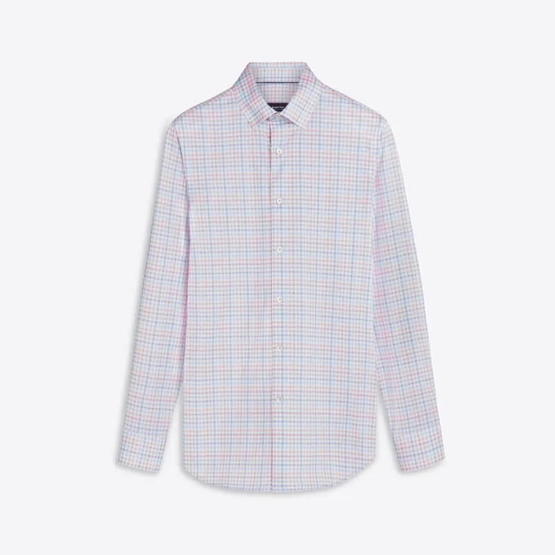 JAMES Mini Check OoohCotton Twill Shirt sold by Bugatchi