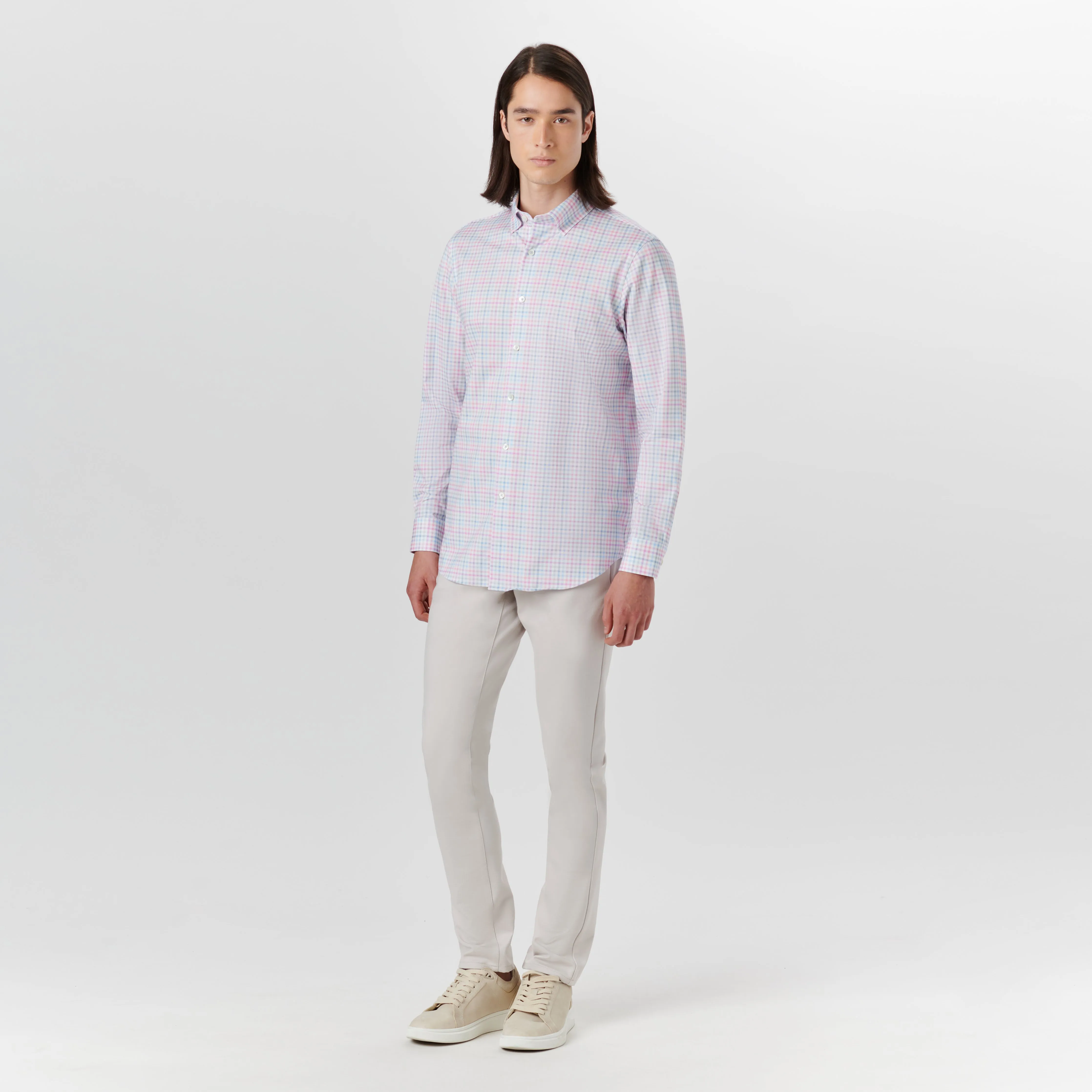 JAMES Mini Check OoohCotton Twill Shirt sold by Bugatchi product image thumbnail 5