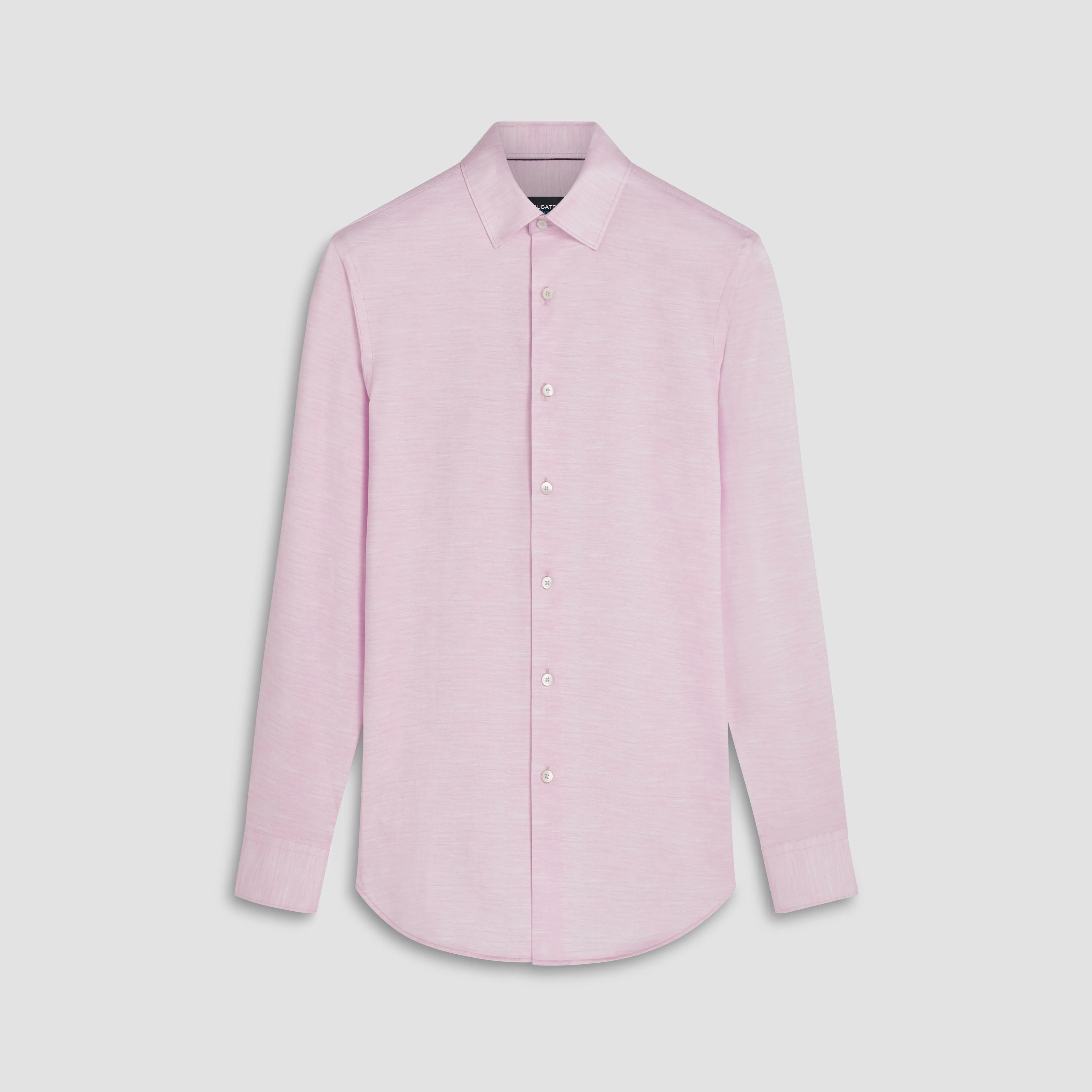 JAMES Striated OoohCotton Twill Shirt sold by Bugatchi