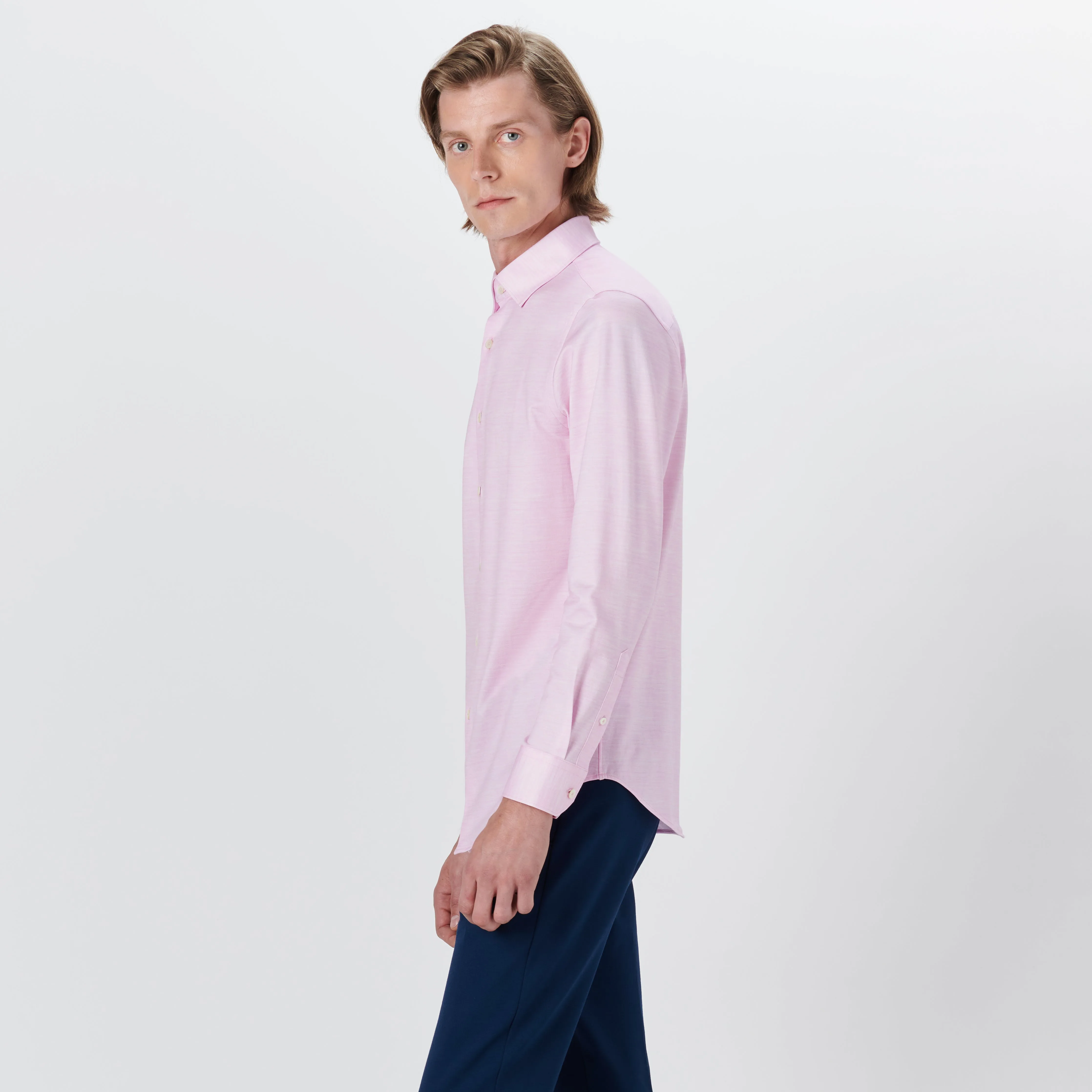 JAMES Striated OoohCotton Twill Shirt sold by Bugatchi product image thumbnail 3