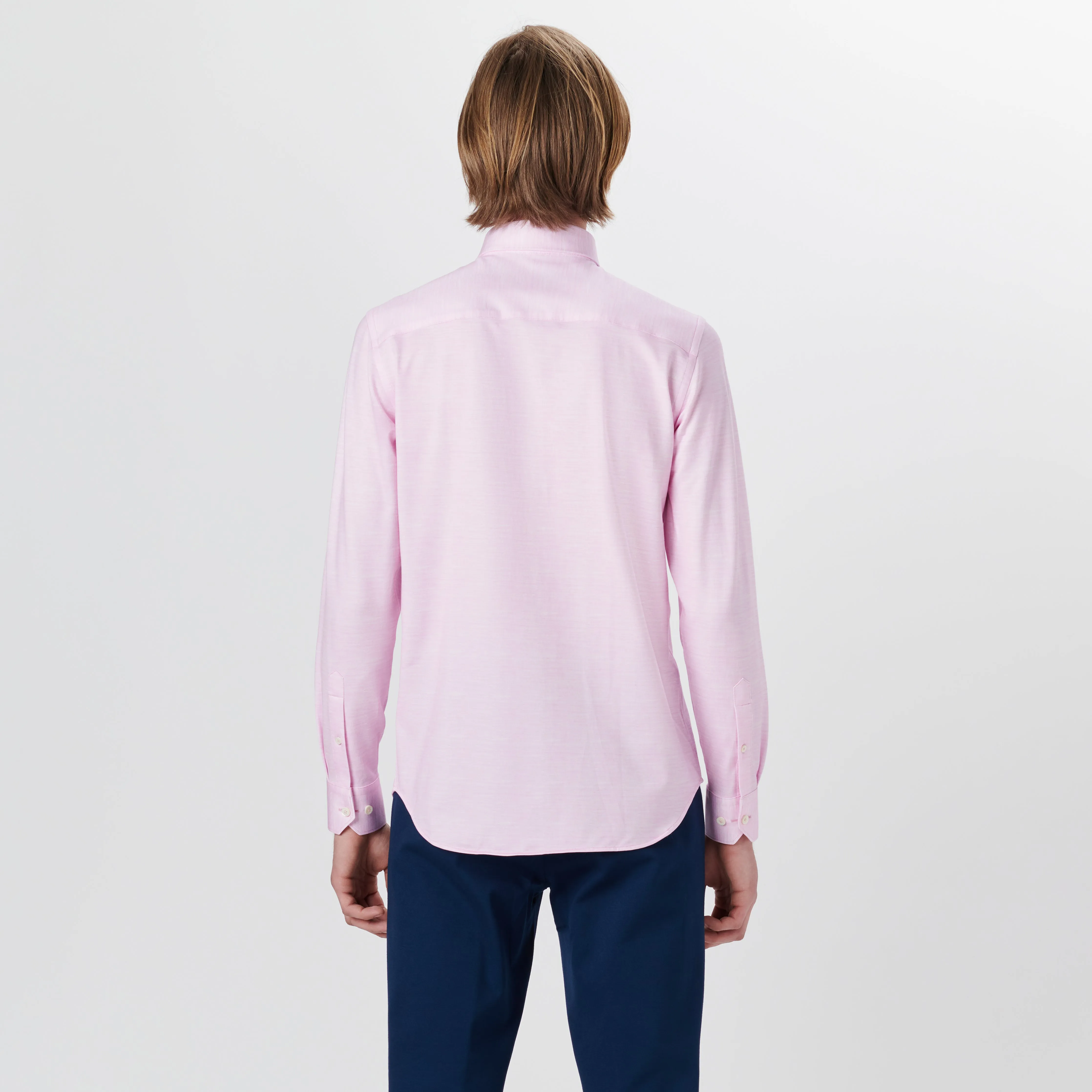 JAMES Striated OoohCotton Twill Shirt sold by Bugatchi product image thumbnail 4