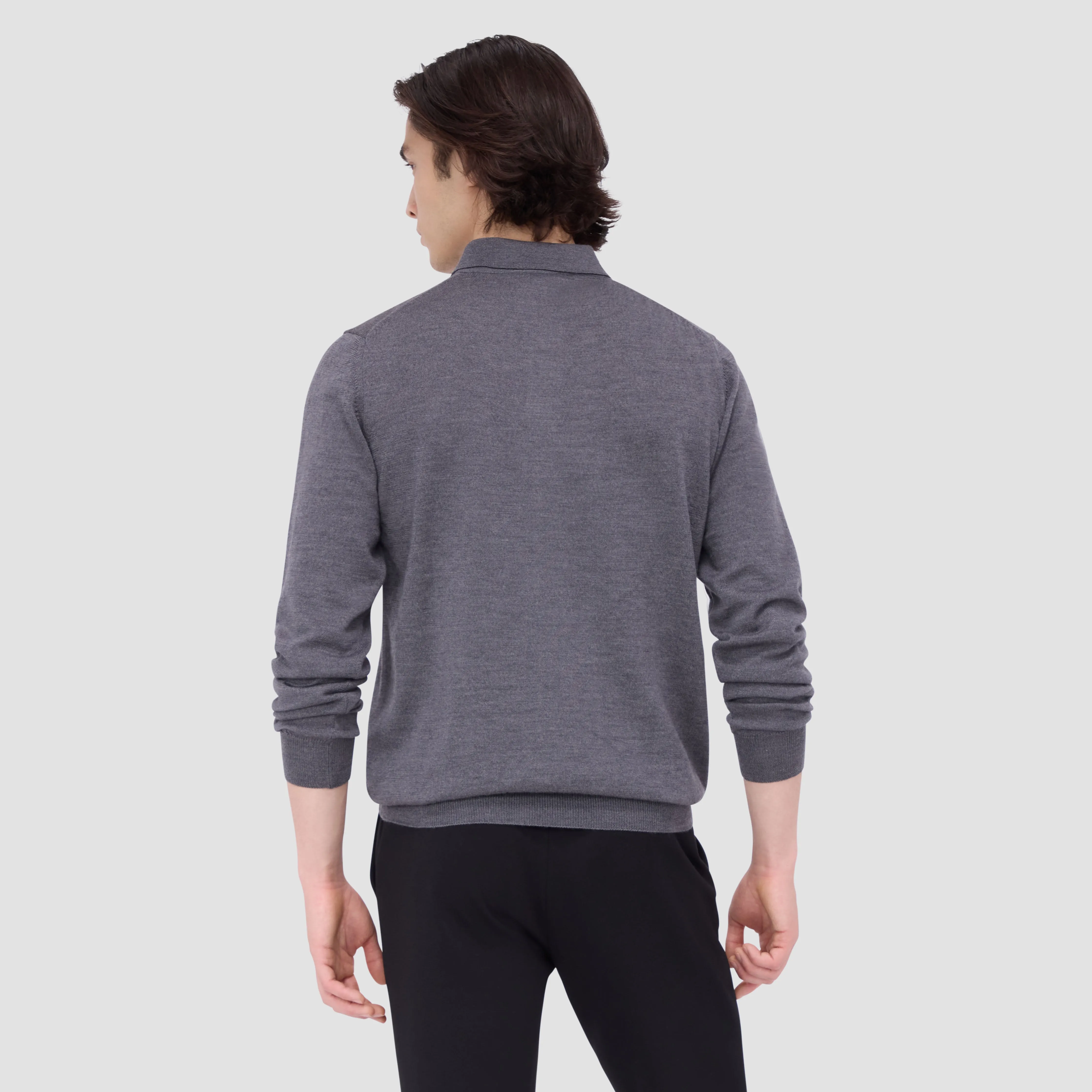 Super Merino Solid Polo Sweater sold by Bugatchi product image thumbnail 4