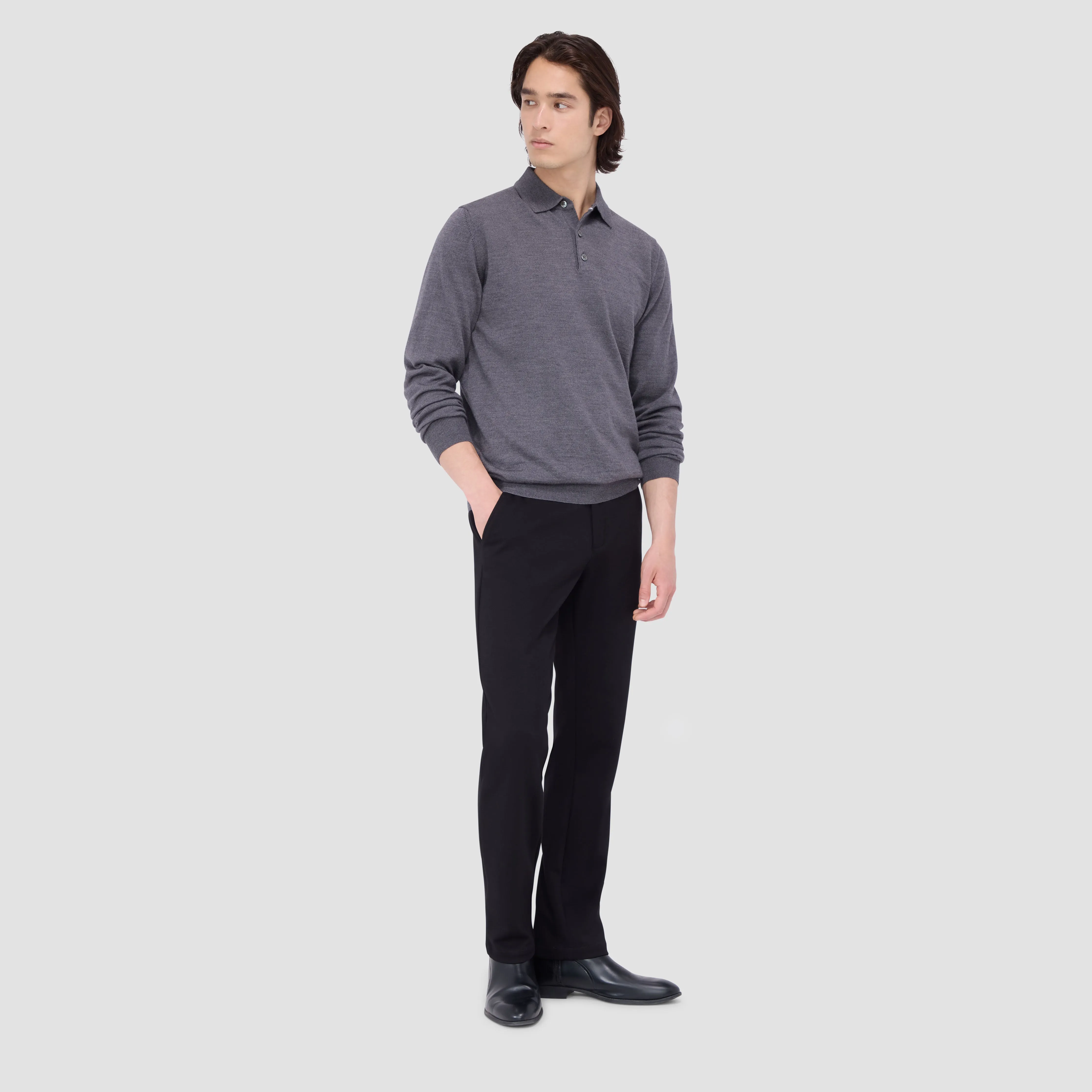 Super Merino Solid Polo Sweater sold by Bugatchi product image thumbnail 5