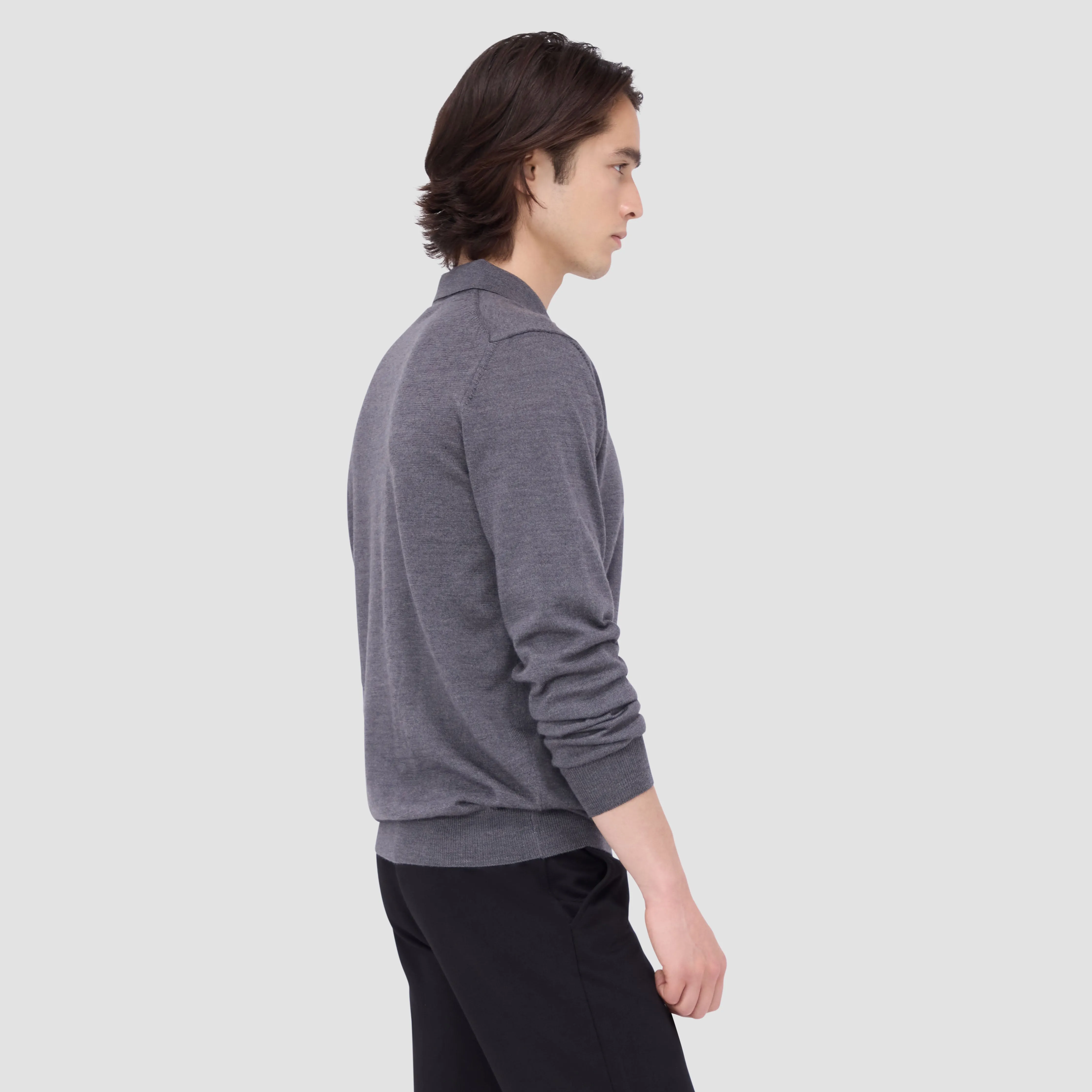 Super Merino Solid Polo Sweater sold by Bugatchi product image thumbnail 3
