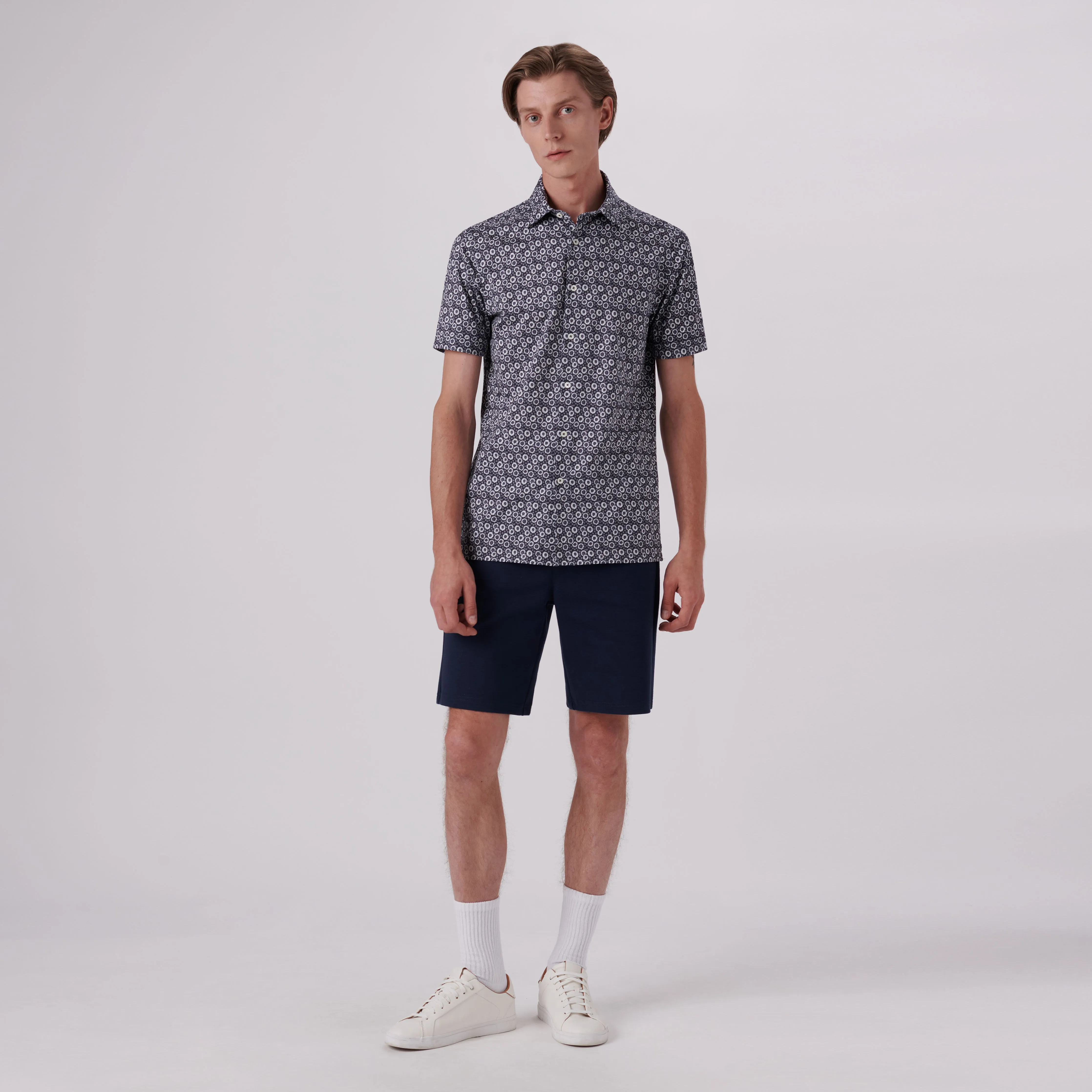 Milo Floral Print OoohCotton Short Sleeve Shirt sold by Bugatchi product image thumbnail 5