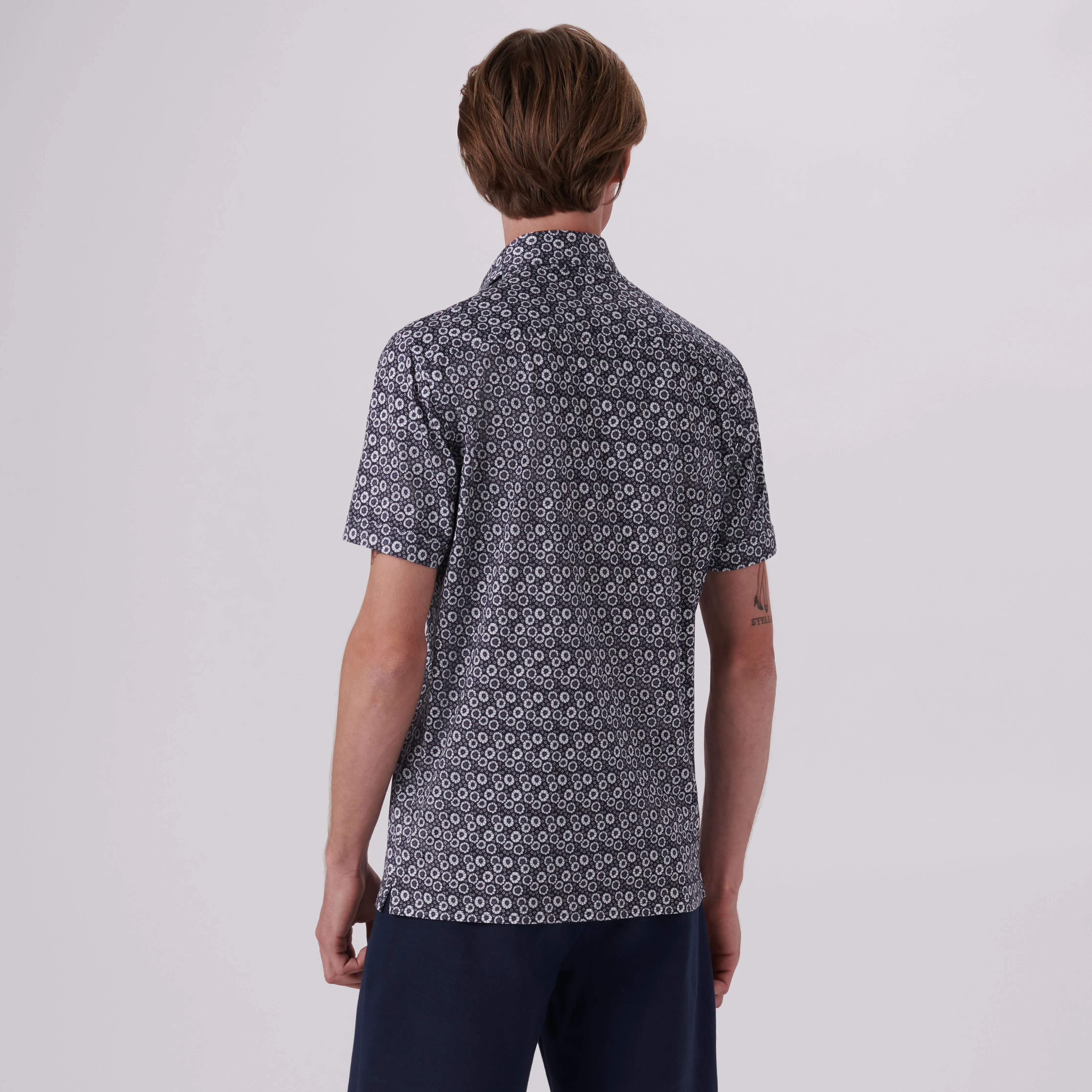 Milo Floral Print OoohCotton Short Sleeve Shirt sold by Bugatchi product image thumbnail 4