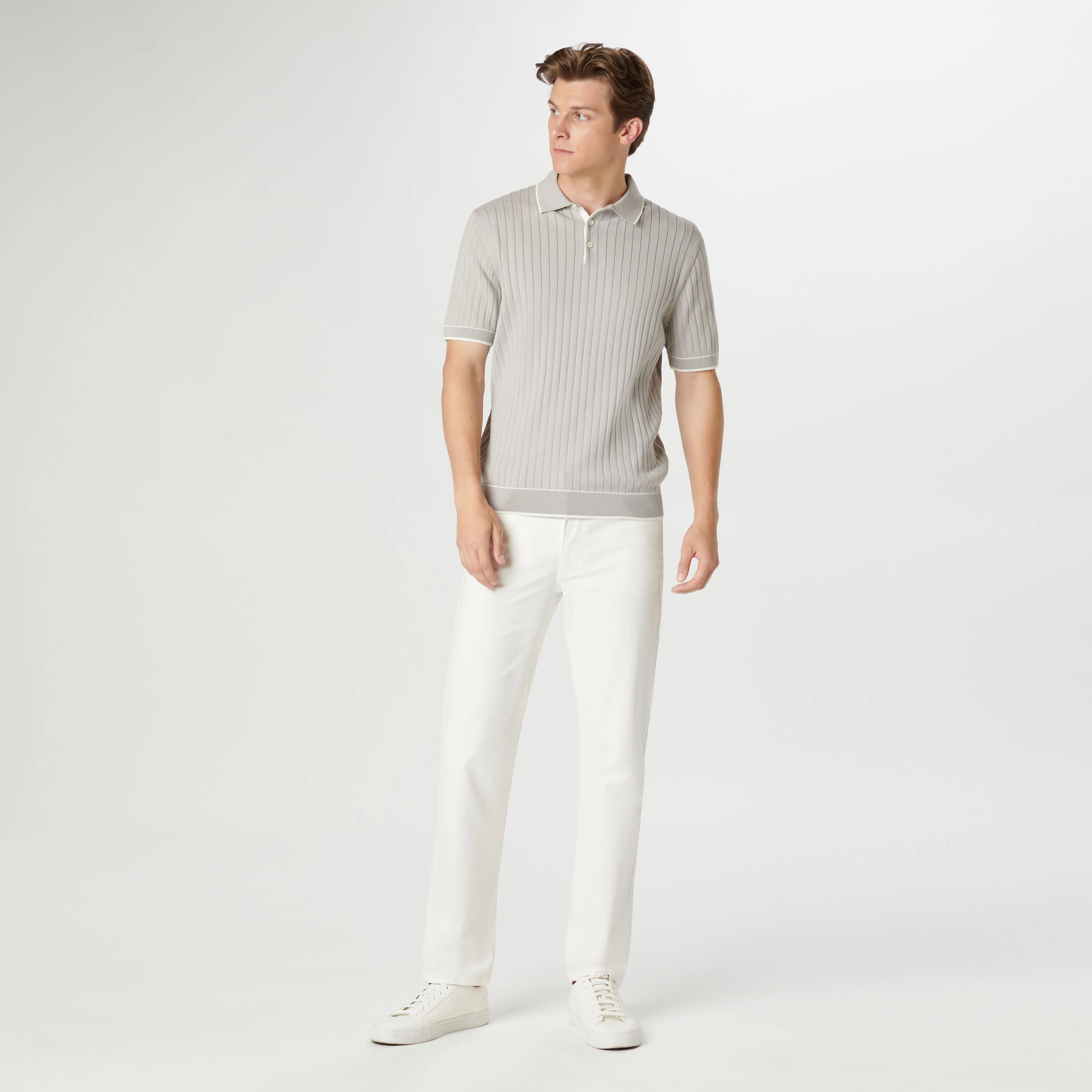 Rib Stitch Short Sleeve Polo Sweater sold by Bugatchi product image thumbnail 5