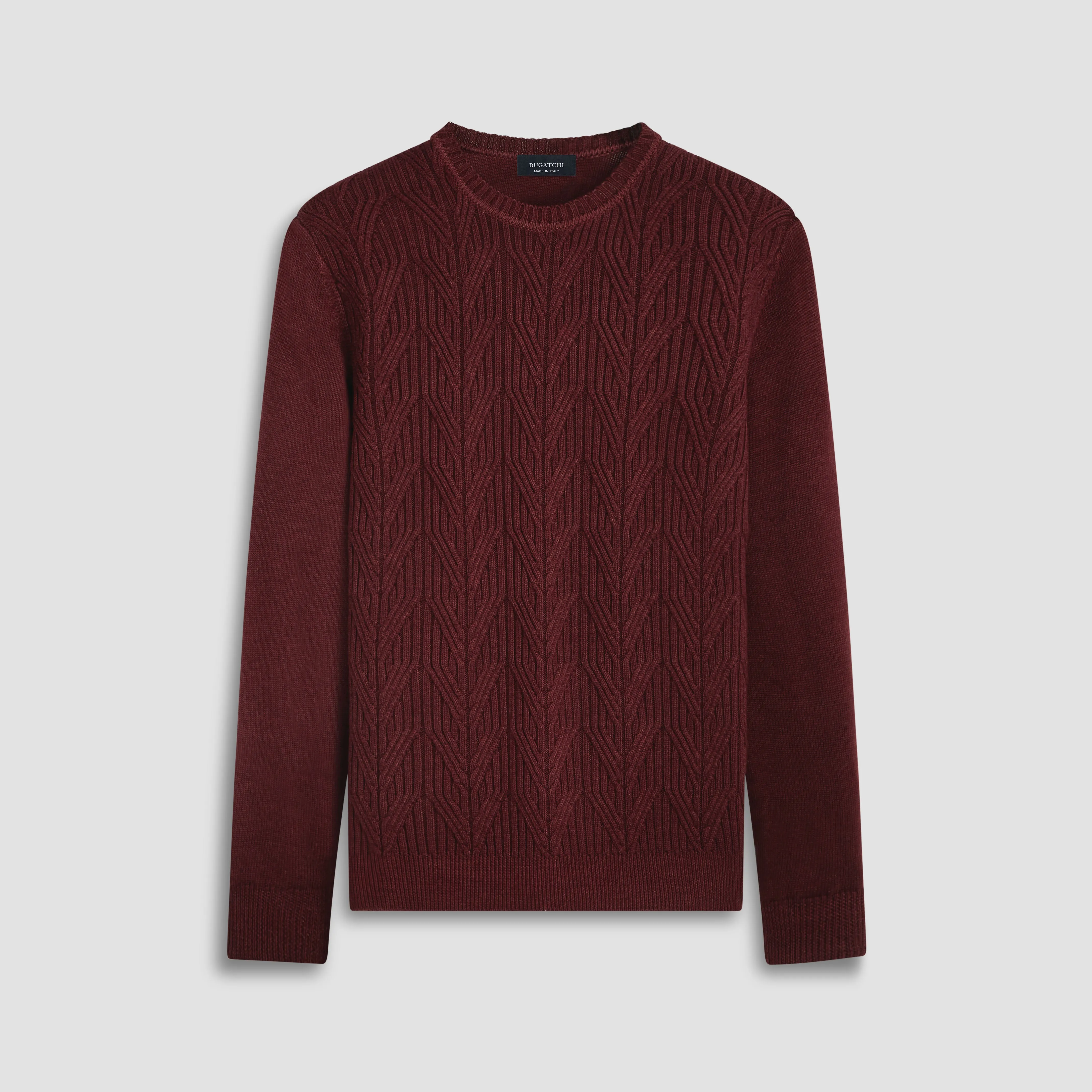 Cable Knit Crew Neck Sweater sold by Bugatchi