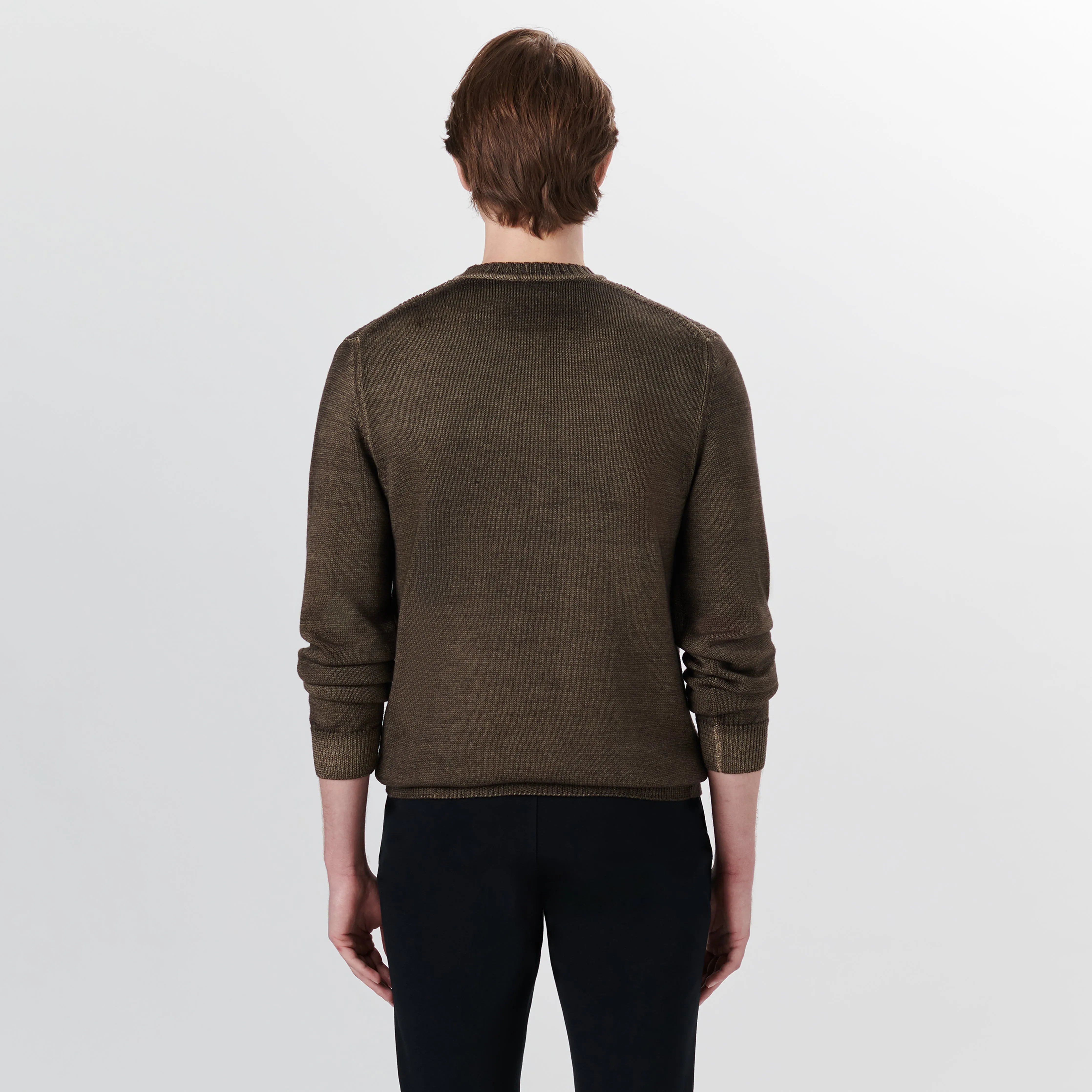Super Merino Crew Neck Diamond Cable Sweater sold by Bugatchi product image thumbnail 4