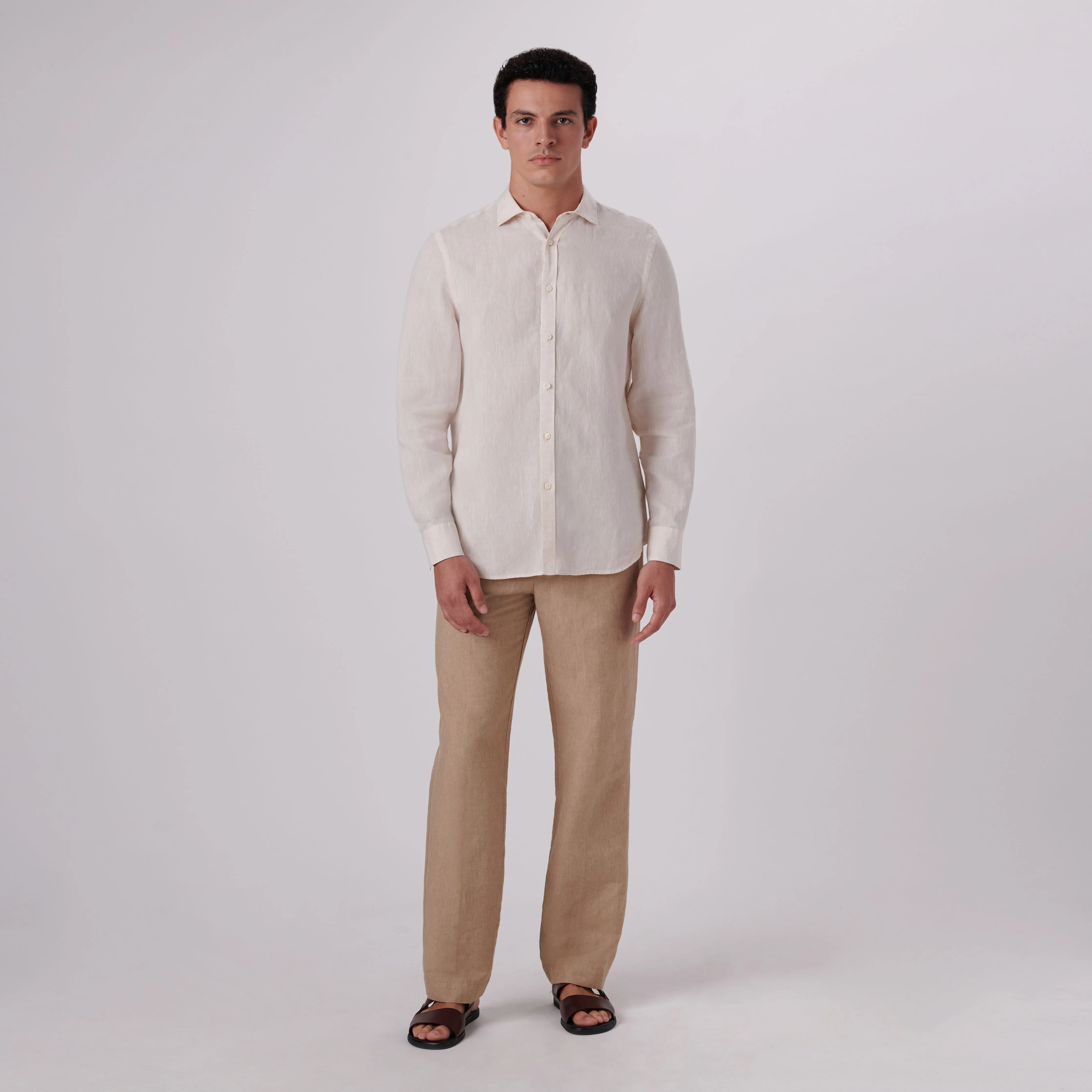 Axel Solid Linen Shirt sold by Bugatchi product image thumbnail 5