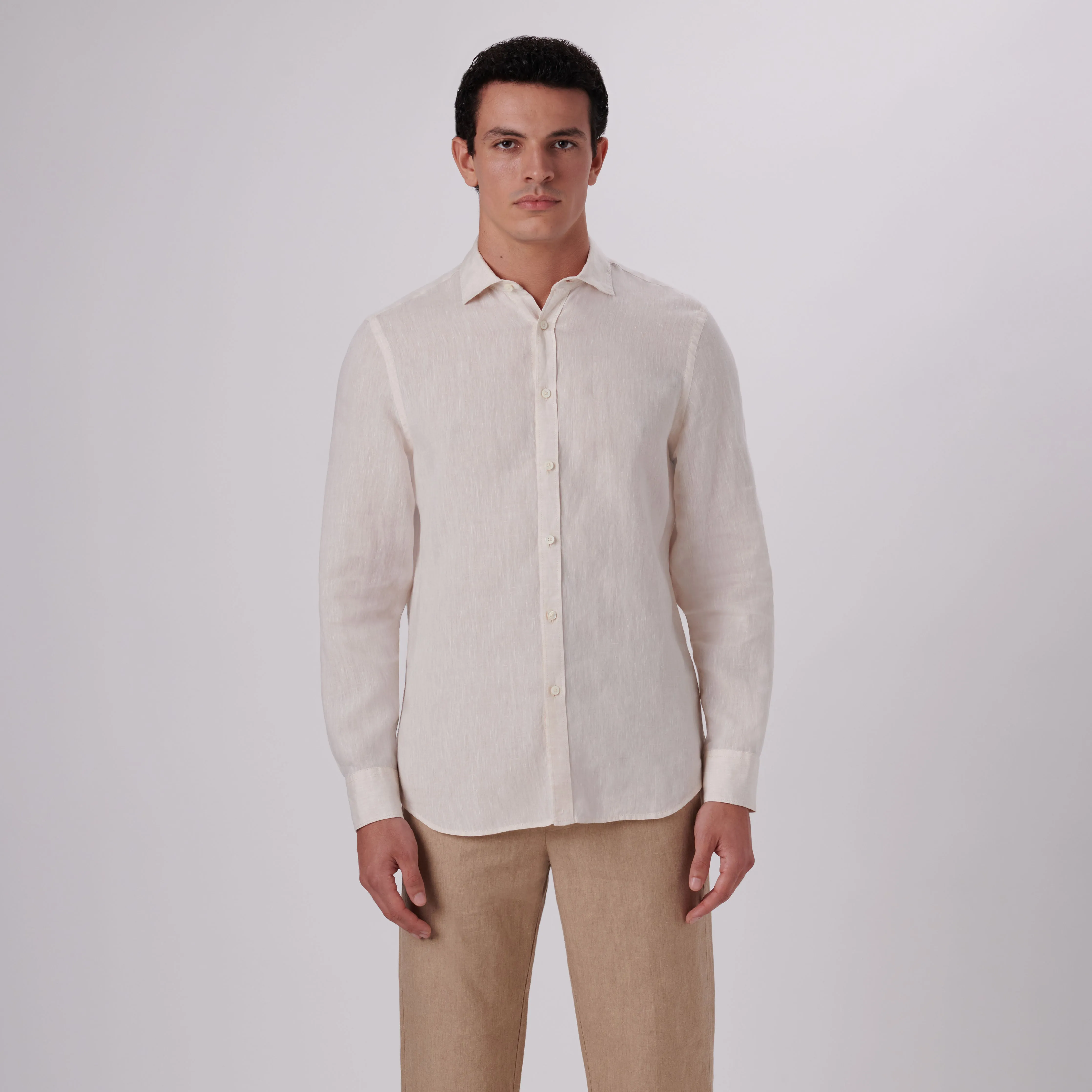 Axel Solid Linen Shirt sold by Bugatchi product image thumbnail 2