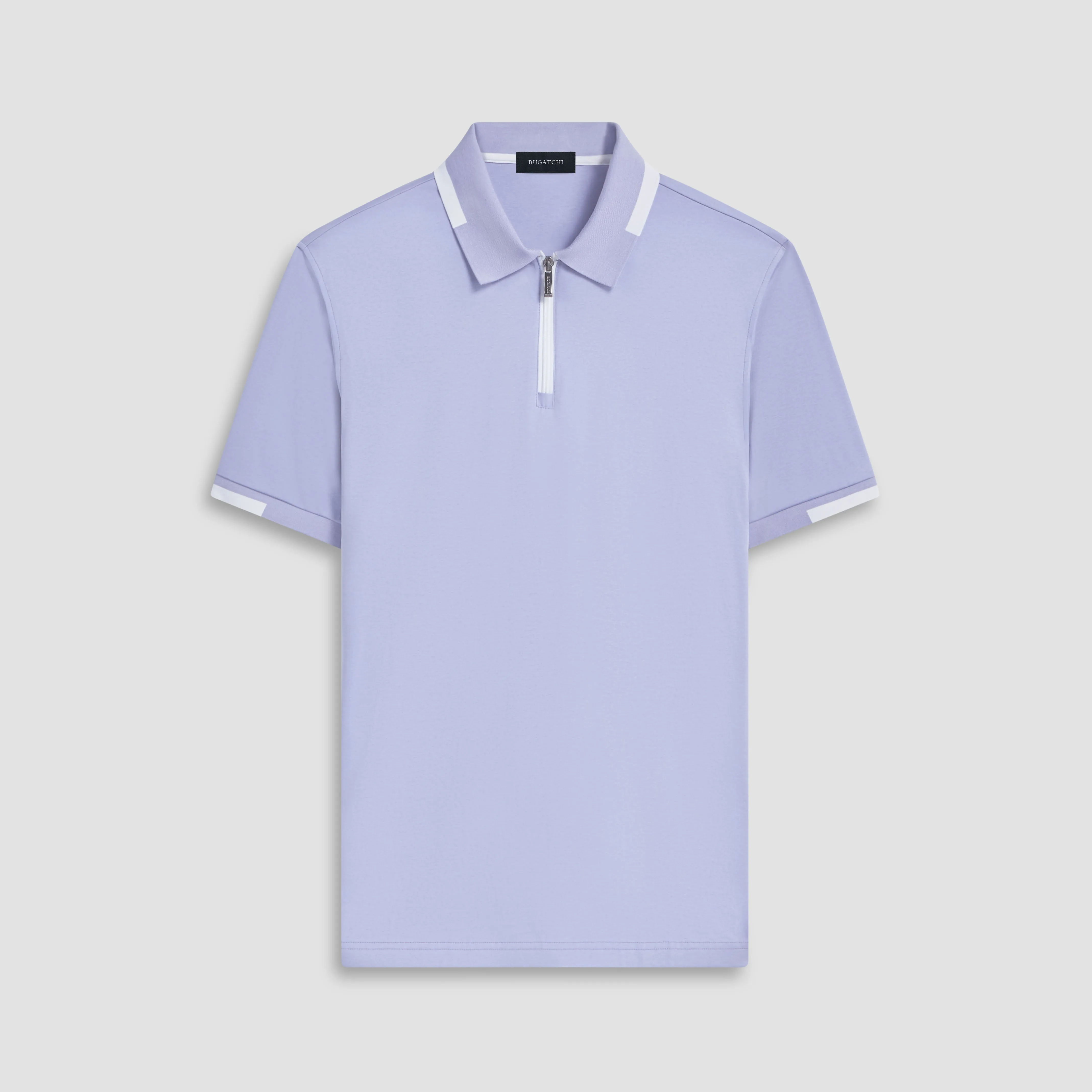 Tipped Quarter Zip Polo sold by Bugatchi