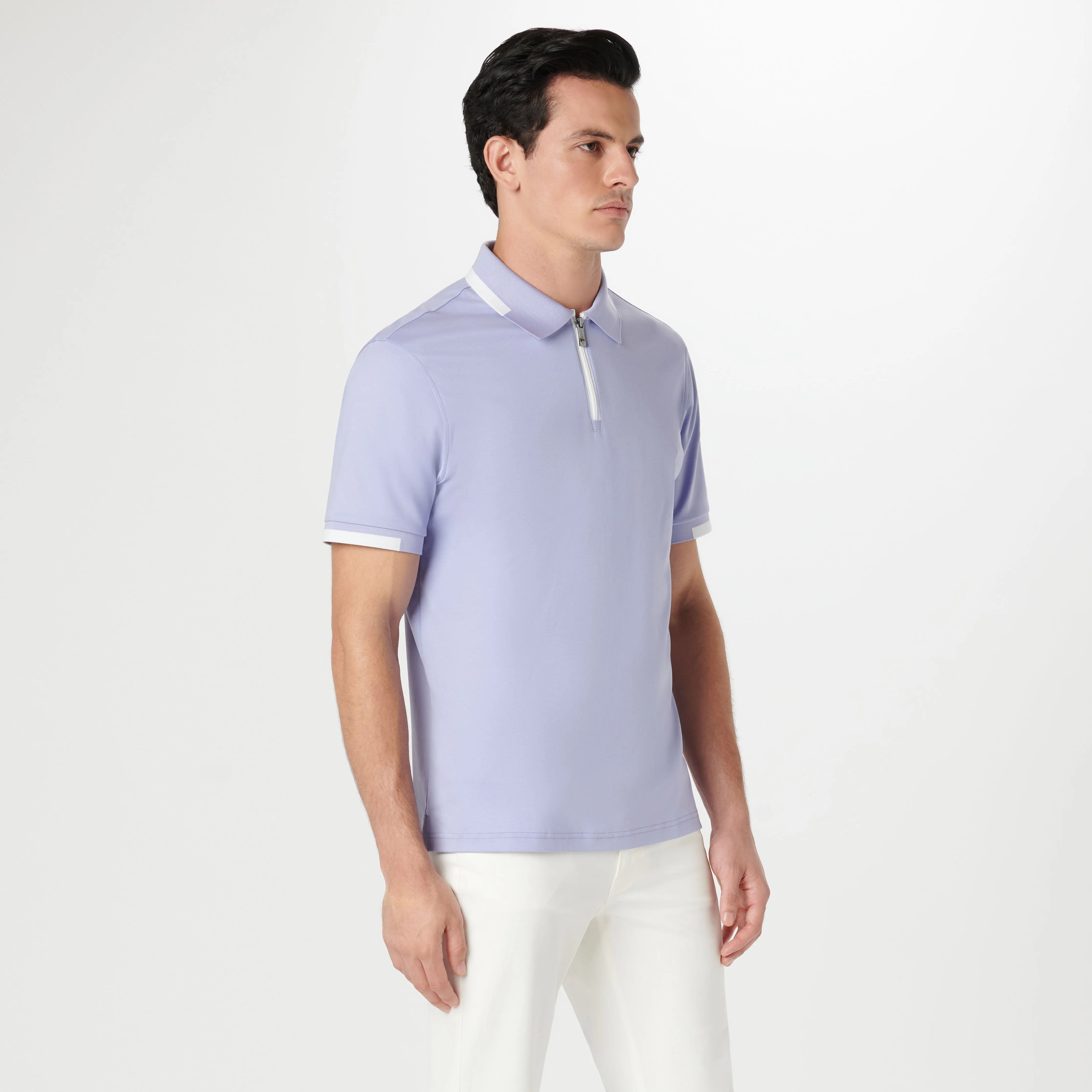 Tipped Quarter Zip Polo sold by Bugatchi product image thumbnail 3
