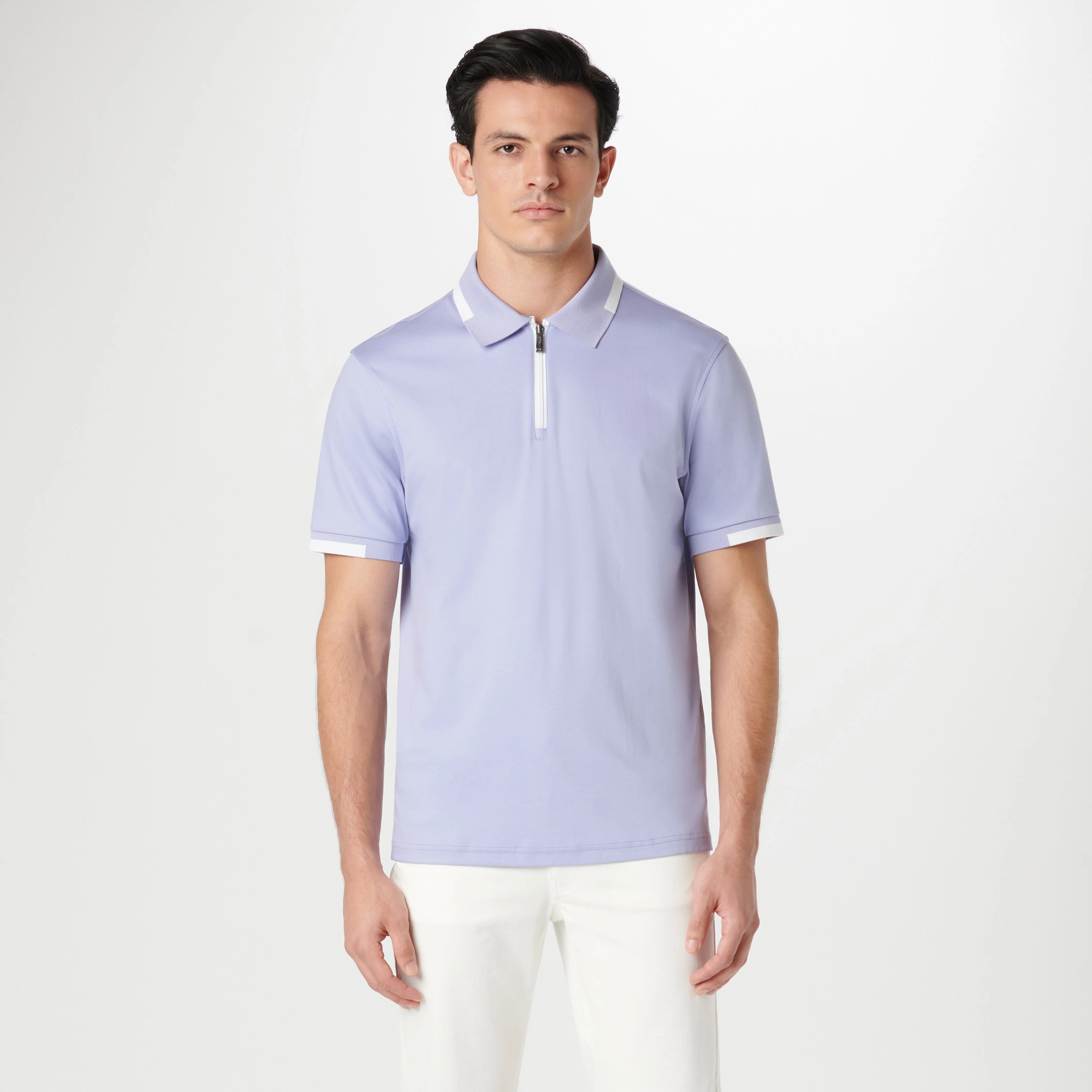 Tipped Quarter Zip Polo sold by Bugatchi product image thumbnail 2