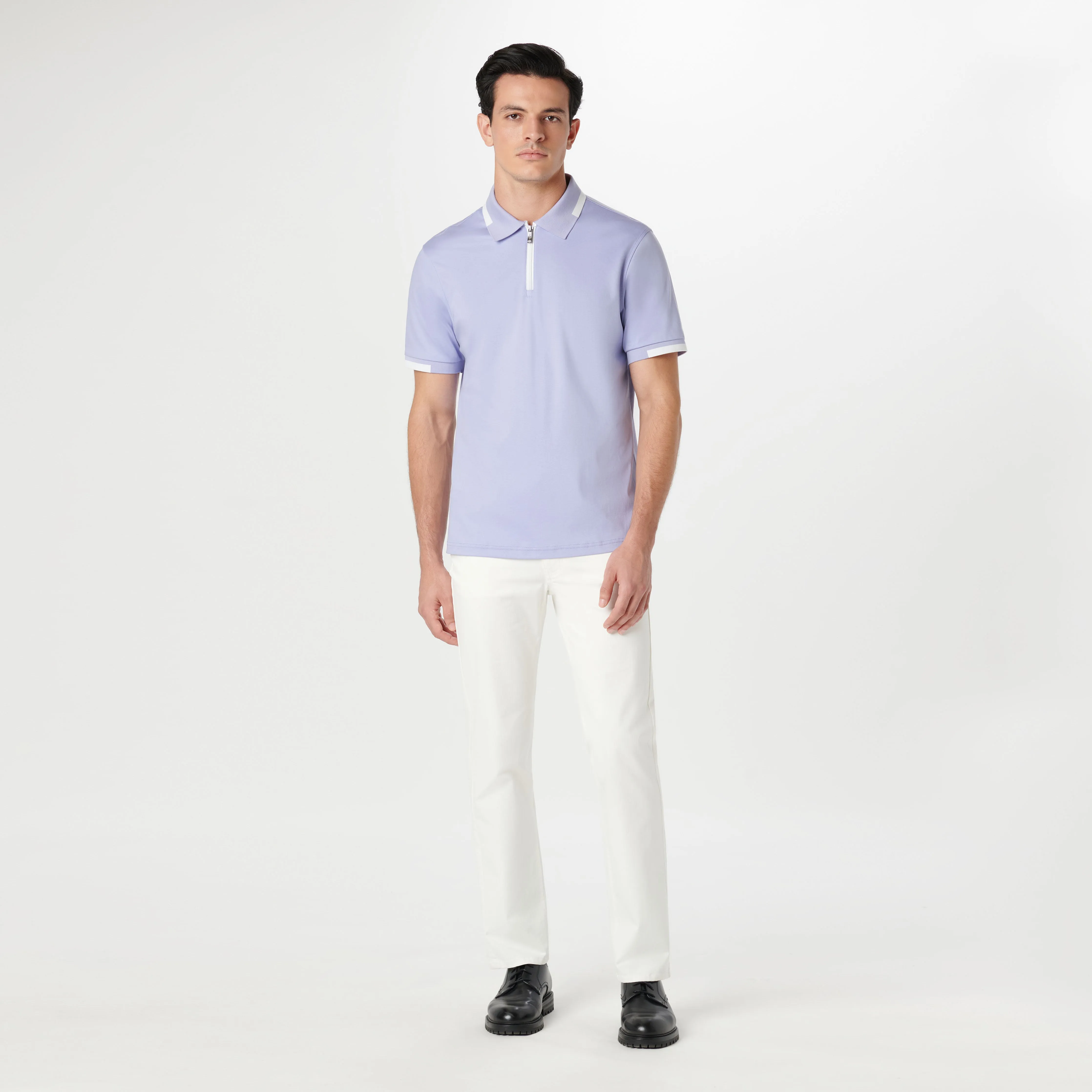 Tipped Quarter Zip Polo sold by Bugatchi product image thumbnail 5