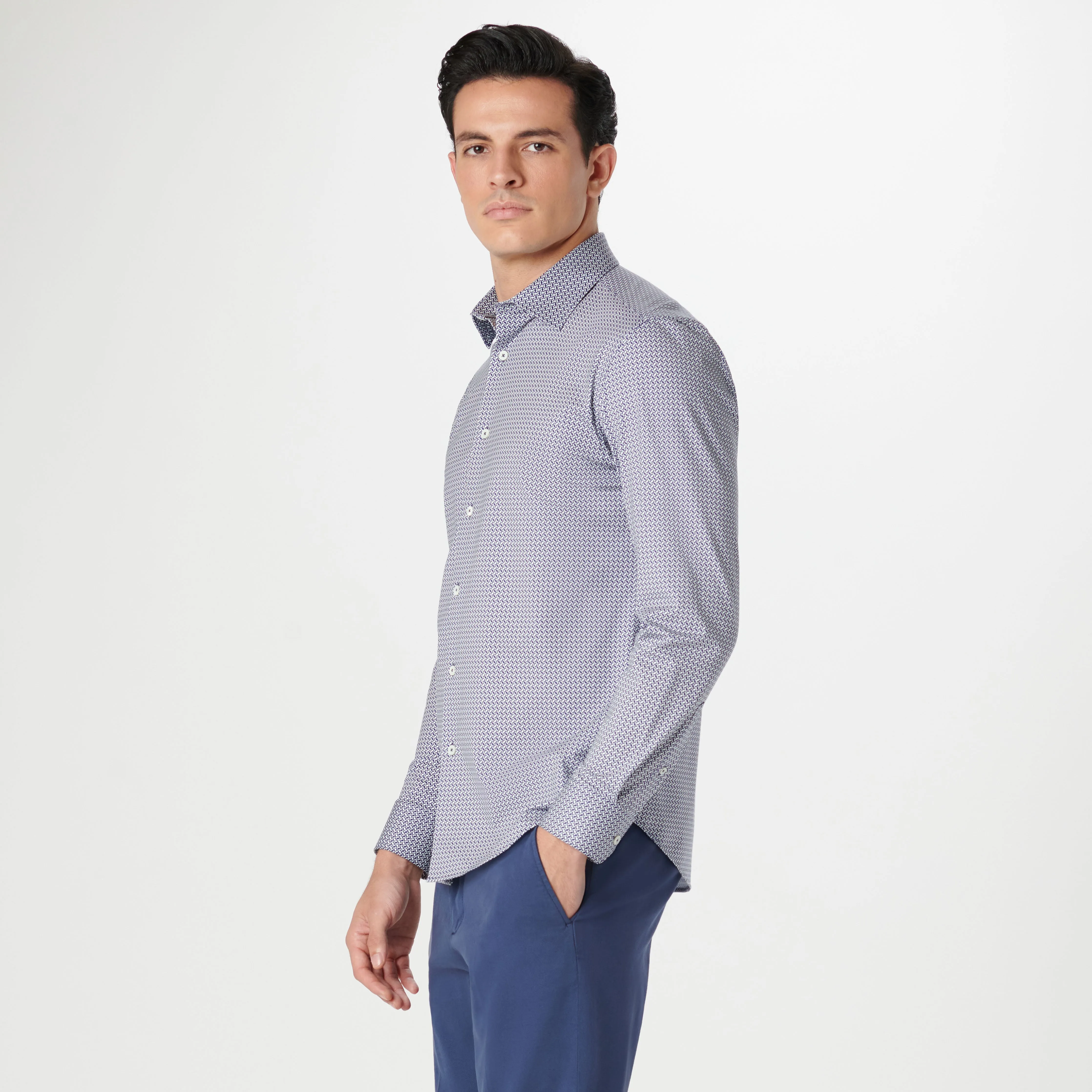 James Geometric OoohCotton Shirt sold by Bugatchi product image thumbnail 3