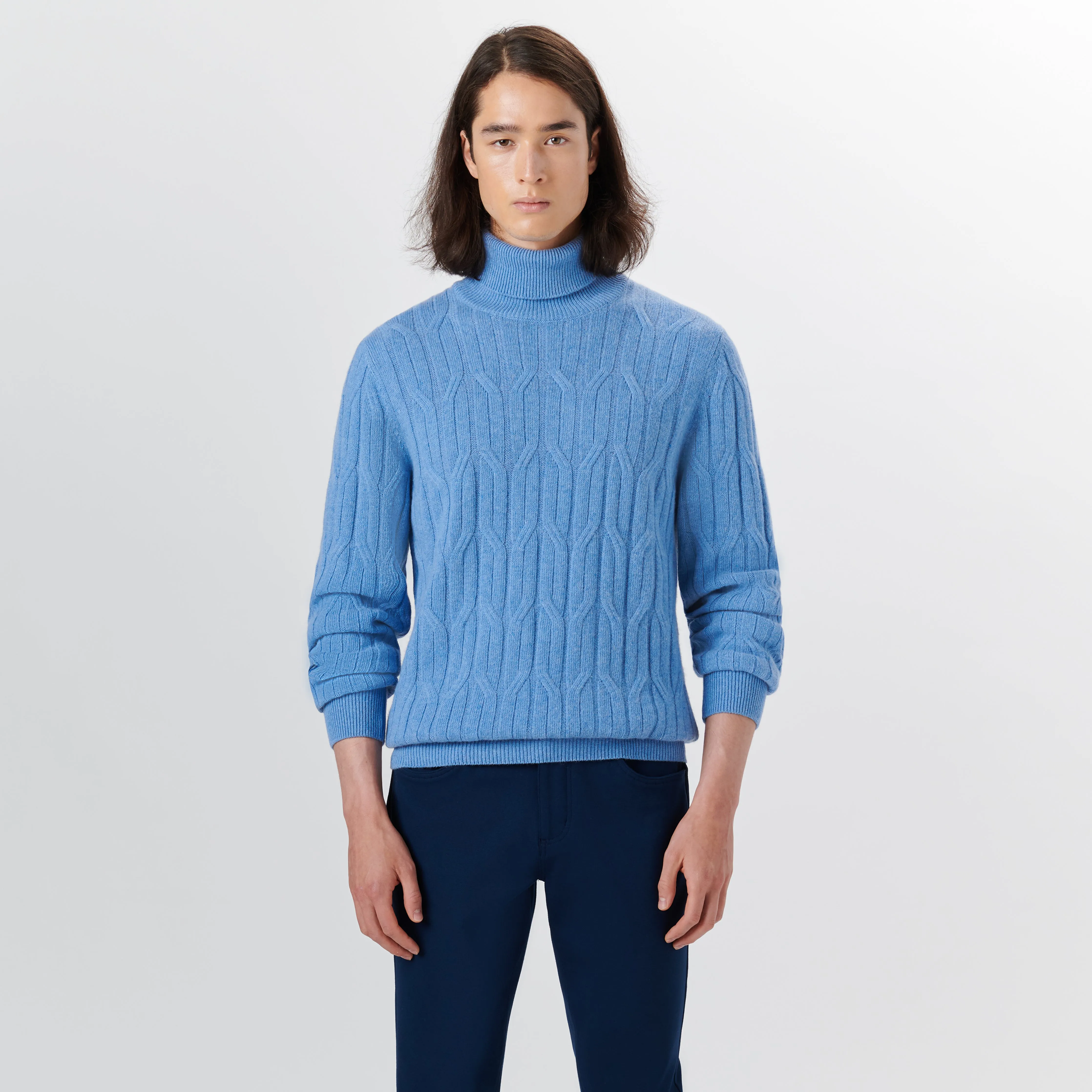 Turtle Neck Cable Jacquard Sweater sold by Bugatchi product image thumbnail 2