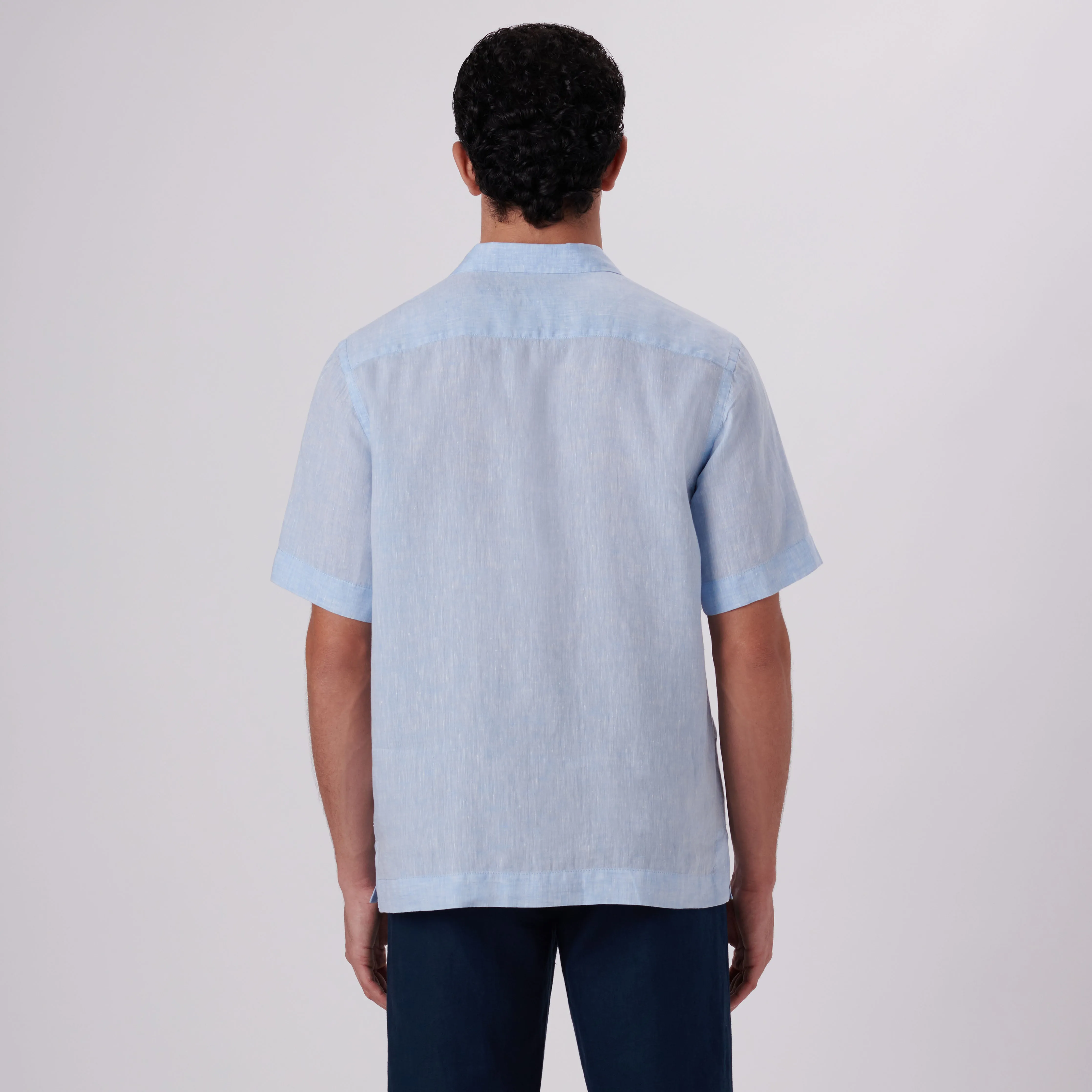 Jackson Solid Short Sleeve Linen Shirt sold by Bugatchi product image thumbnail 4