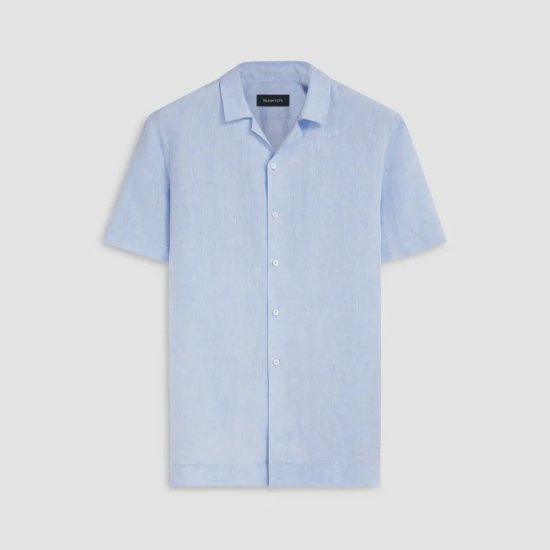 Jackson Solid Short Sleeve Linen Shirt sold by Bugatchi