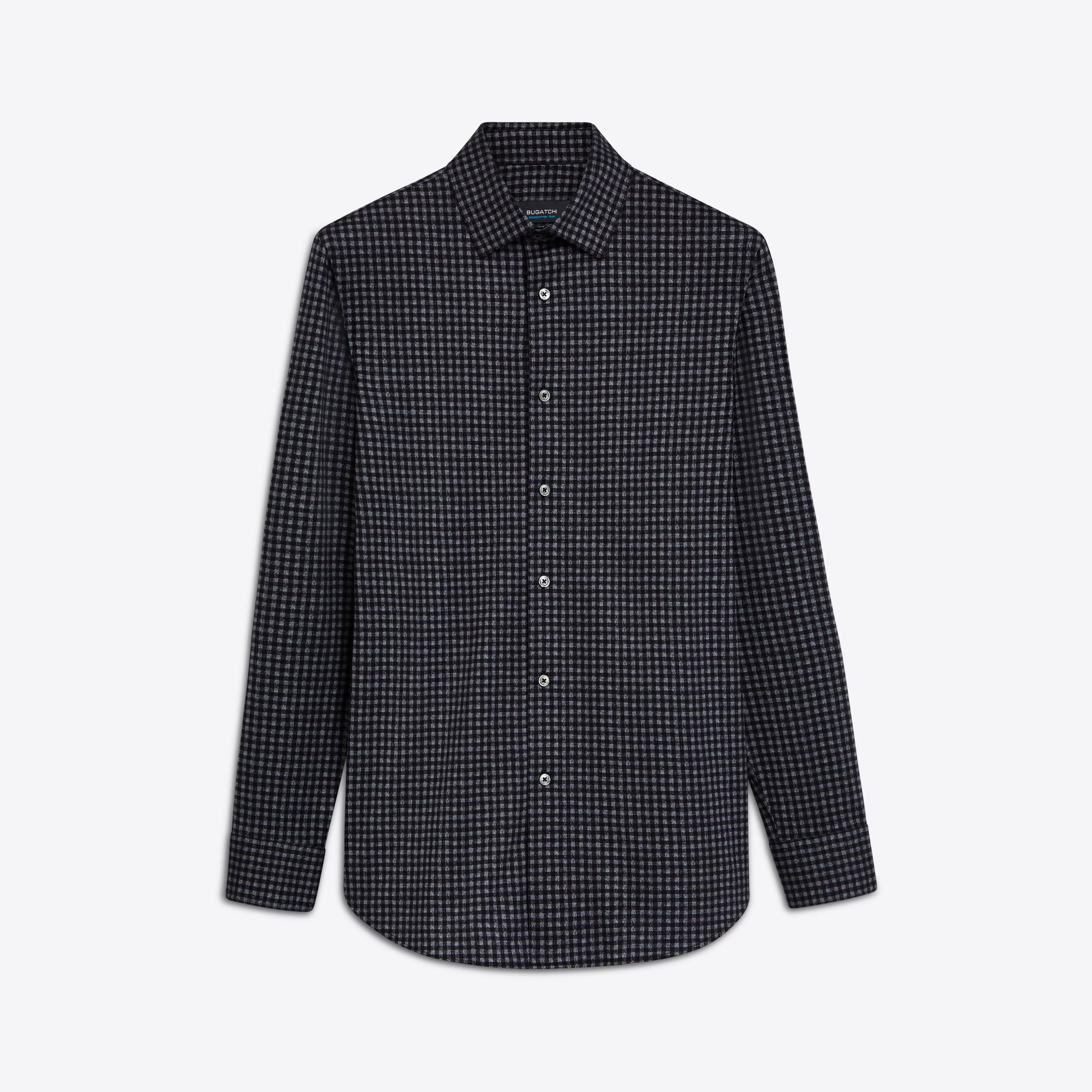 JAMES Gingham Check OoohCotton Shirt sold by Bugatchi