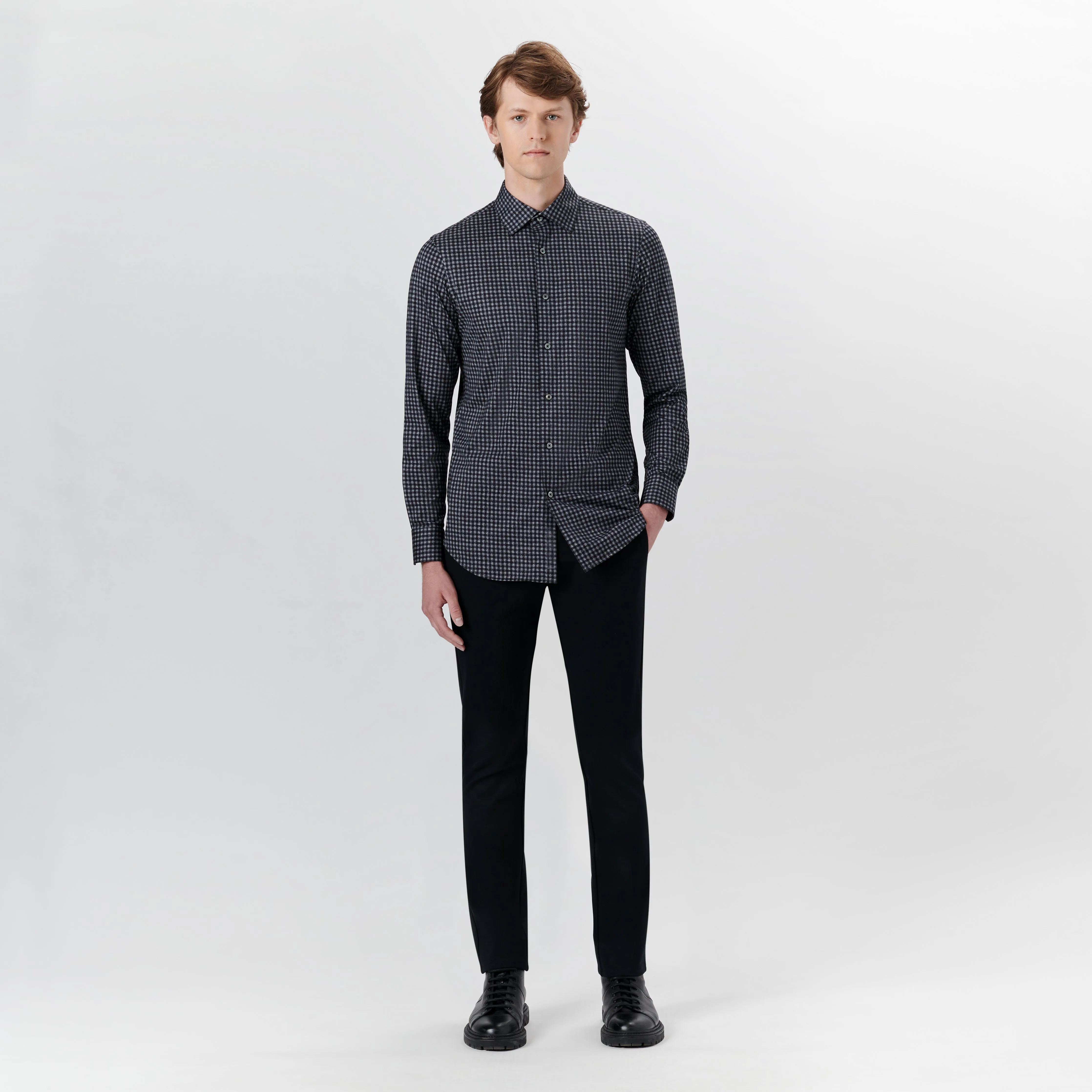 JAMES Gingham Check OoohCotton Shirt sold by Bugatchi product image thumbnail 5