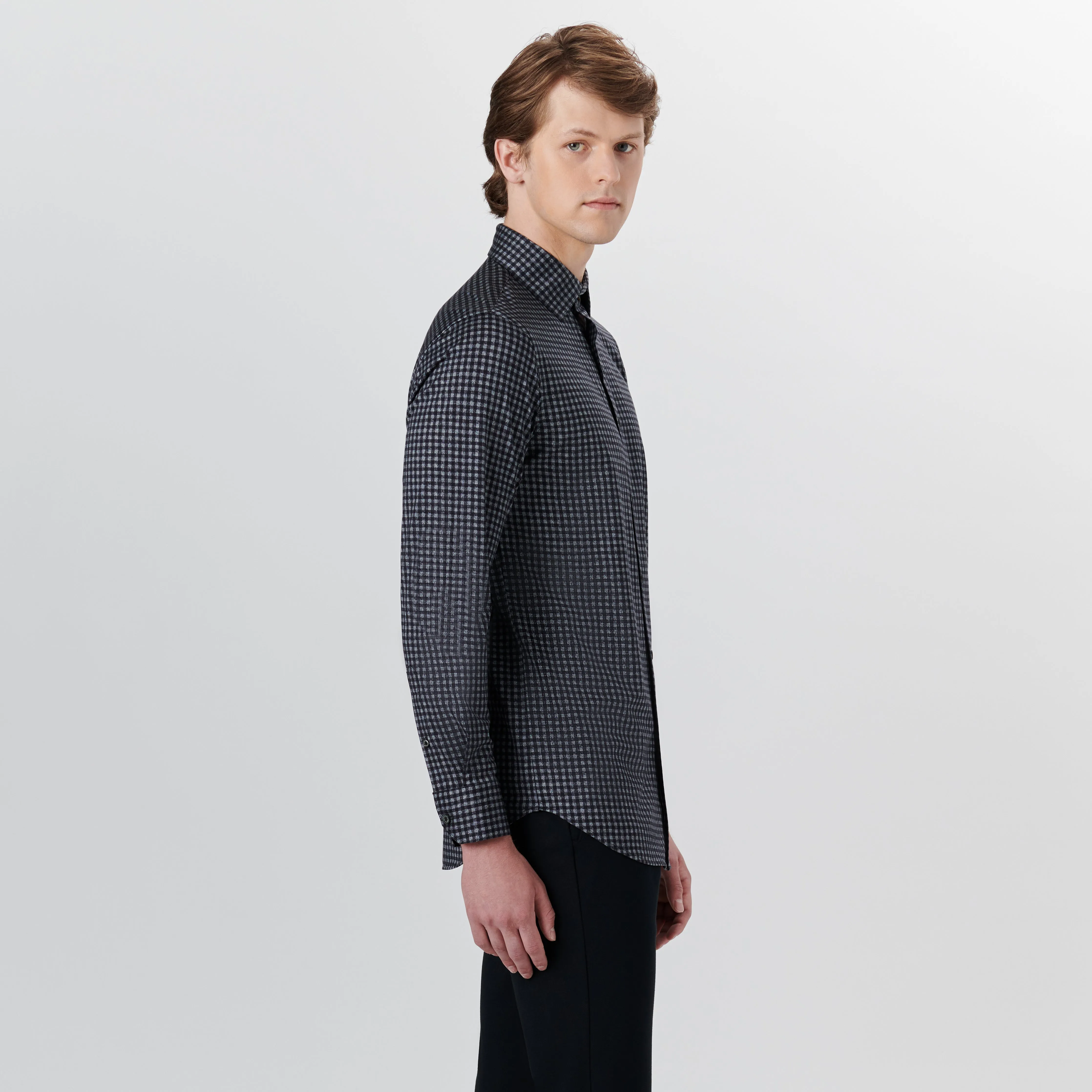 JAMES Gingham Check OoohCotton Shirt sold by Bugatchi product image thumbnail 3