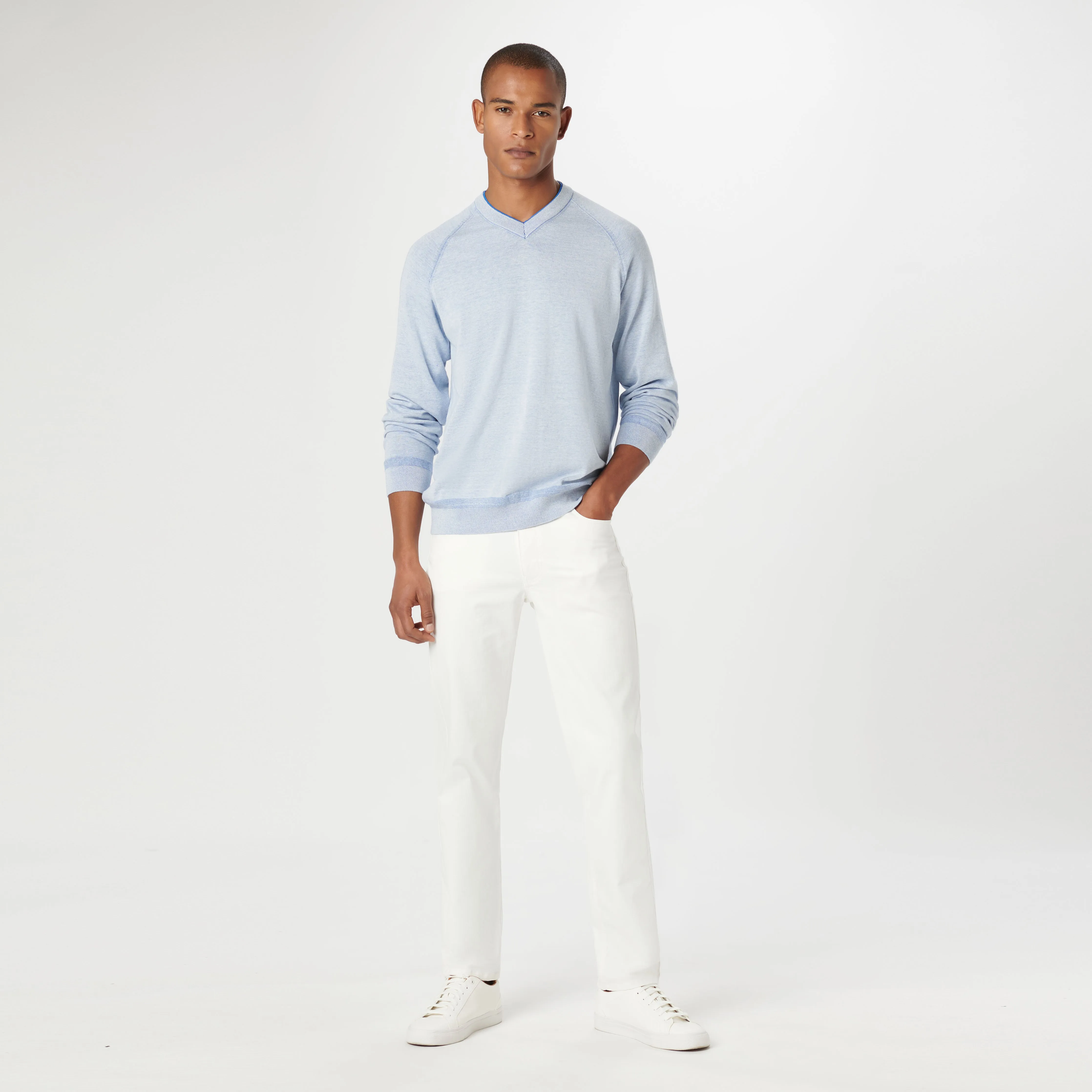 Solid V-Neck Sweater sold by Bugatchi product image thumbnail 5