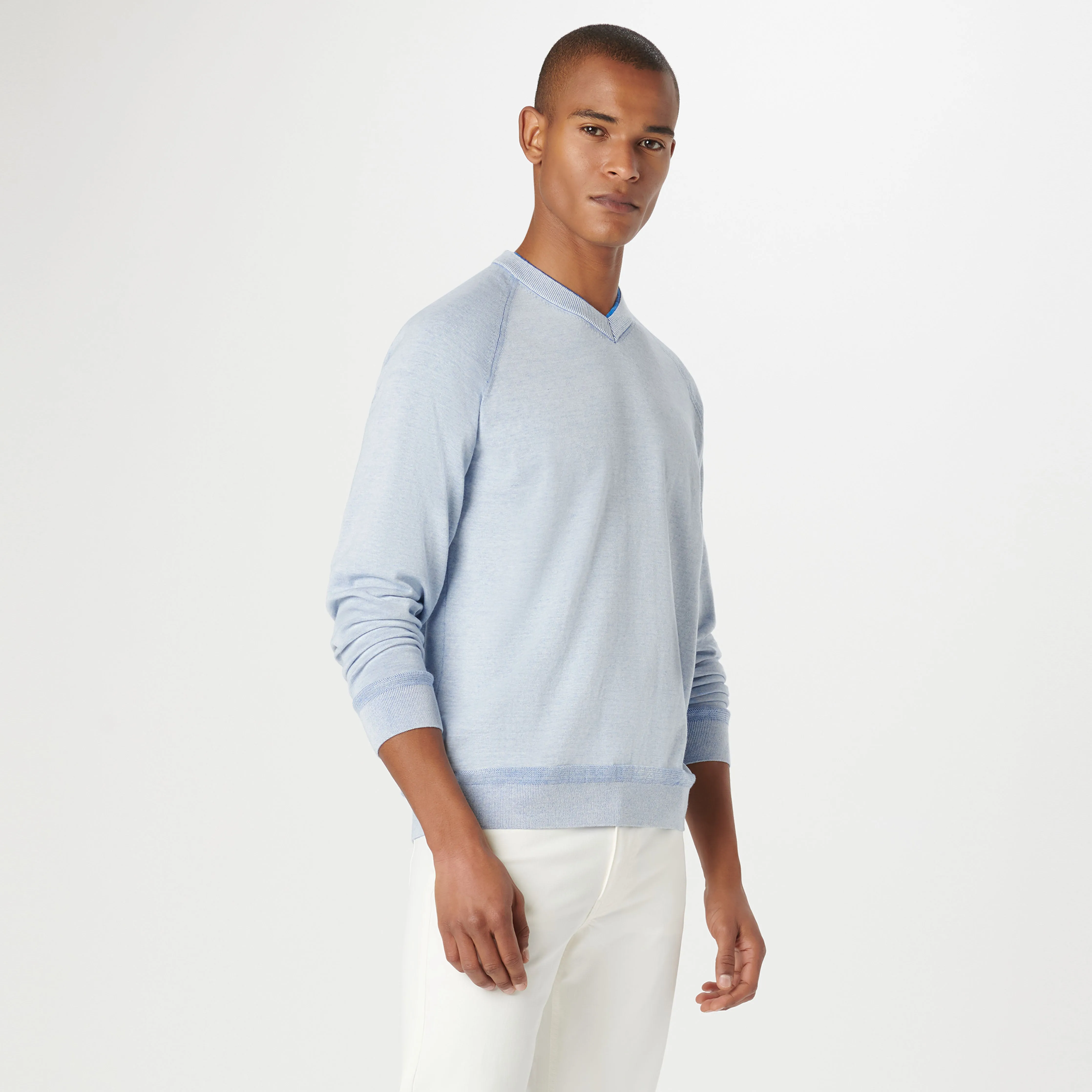 Solid V-Neck Sweater sold by Bugatchi product image thumbnail 3