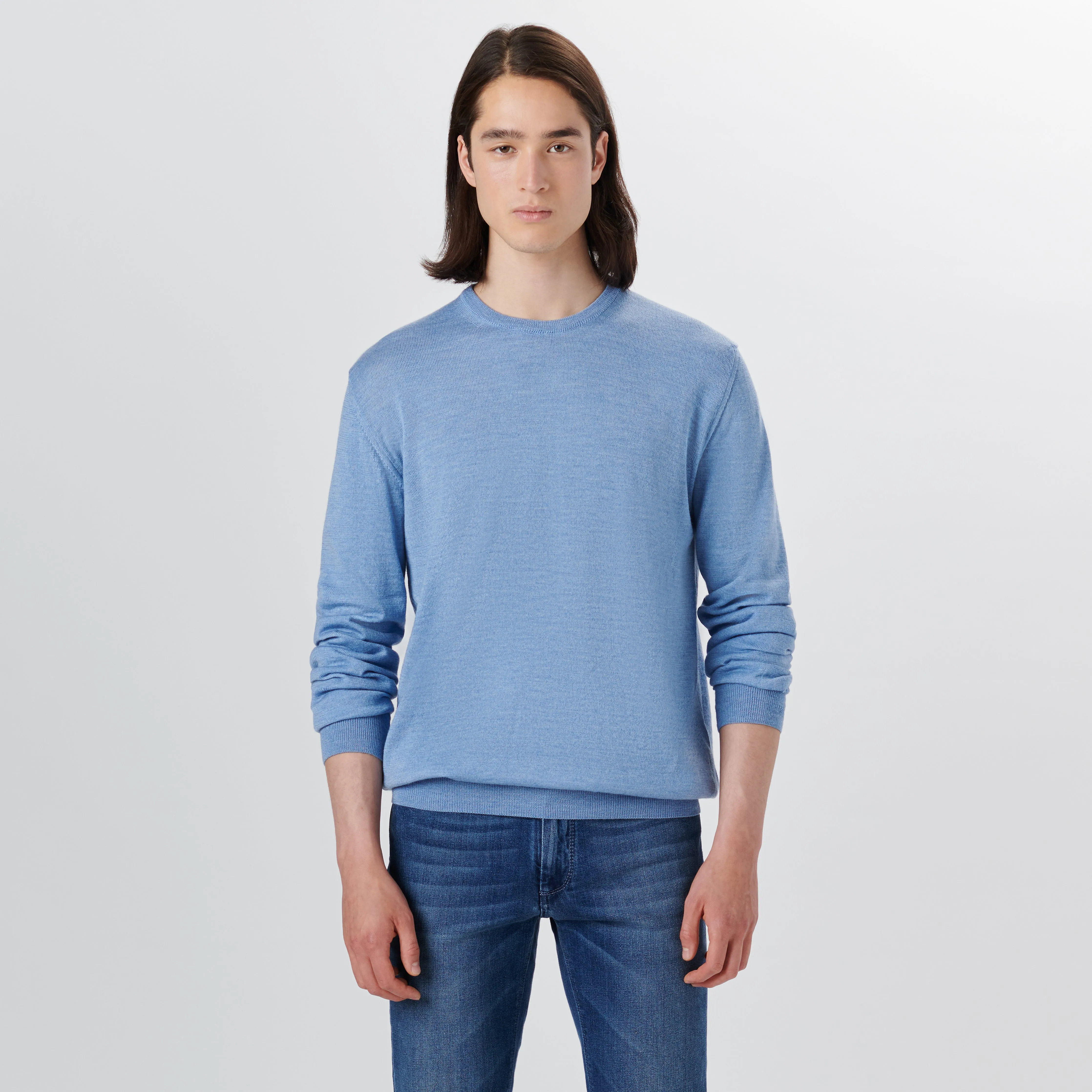 Super Merino Crew Neck Solid Sweater sold by Bugatchi product image thumbnail 2