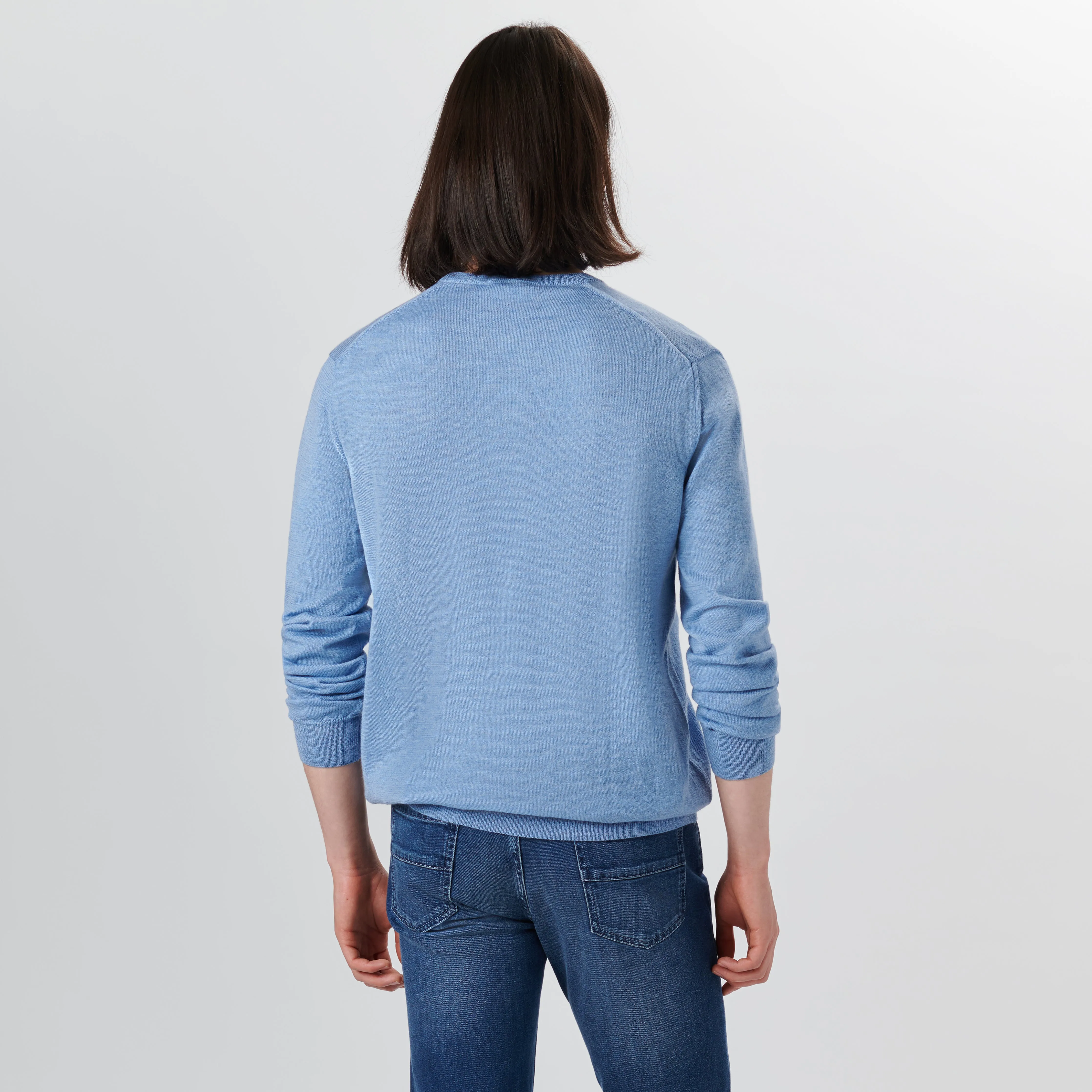 Super Merino Crew Neck Solid Sweater sold by Bugatchi product image thumbnail 4