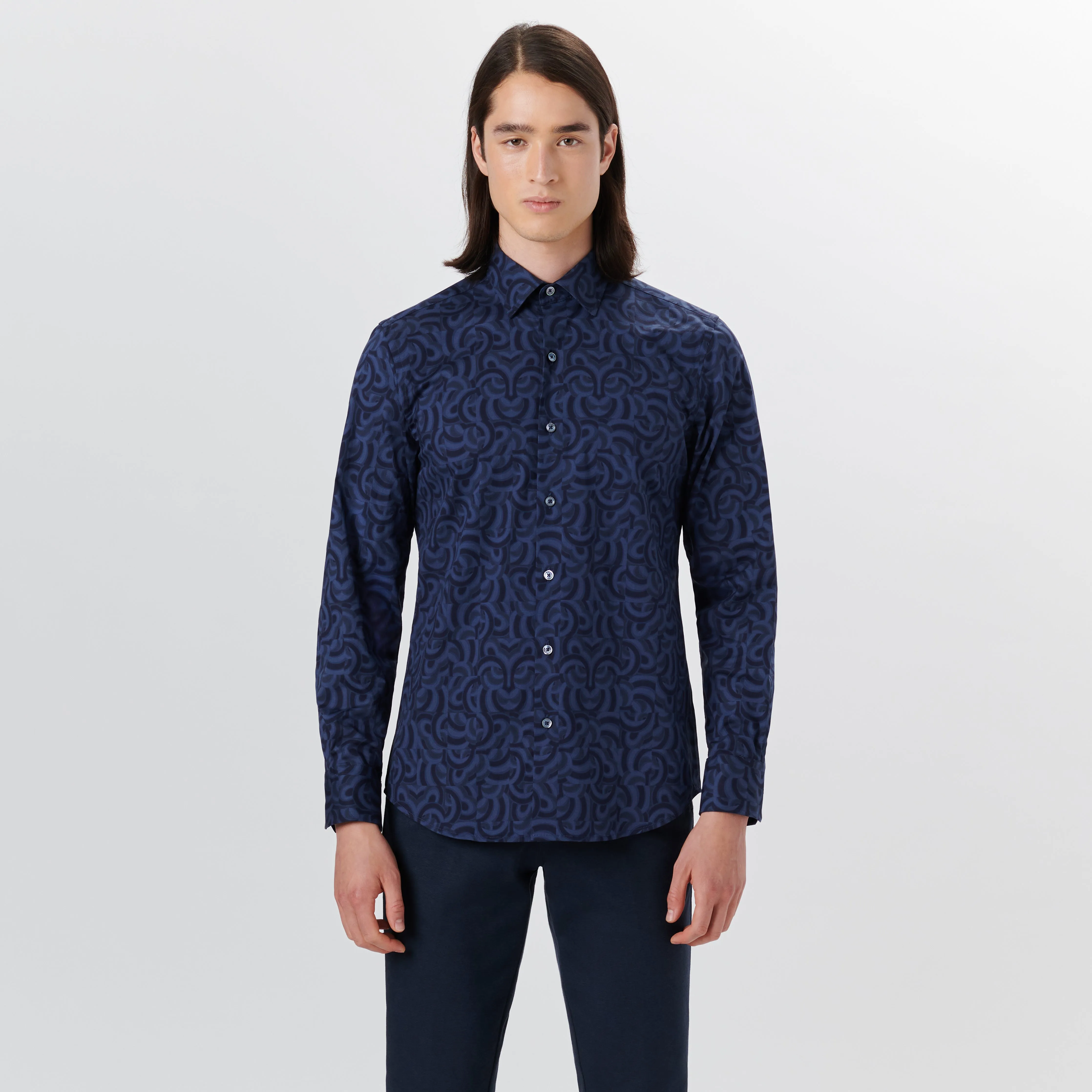 JULIAN Abstract Print Shirt sold by Bugatchi product image thumbnail 2